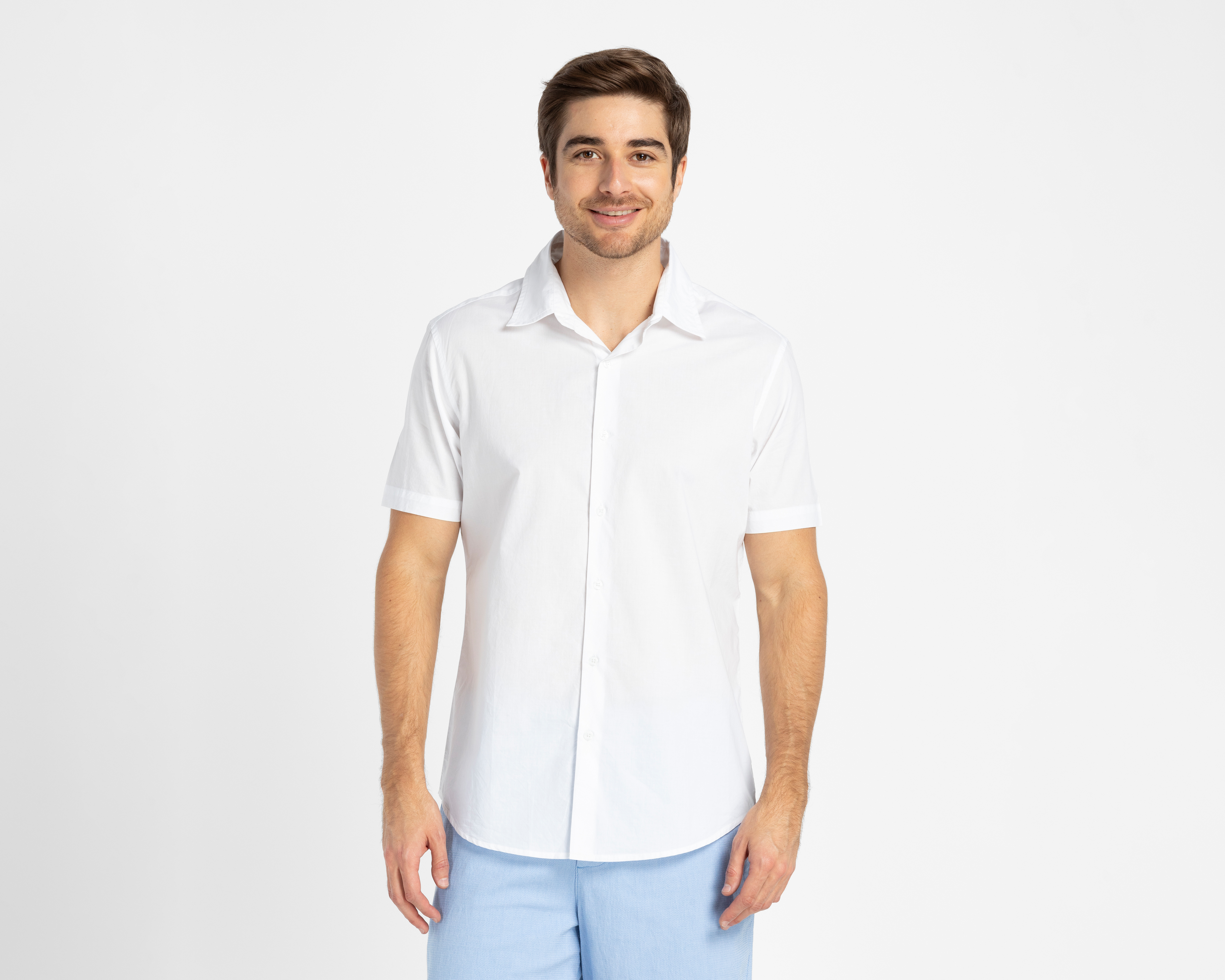 Foto 2 pulgar | Foto 1 | Camisa Casual de Algodón Lucky Star Regular Fit Lisa para Hombre