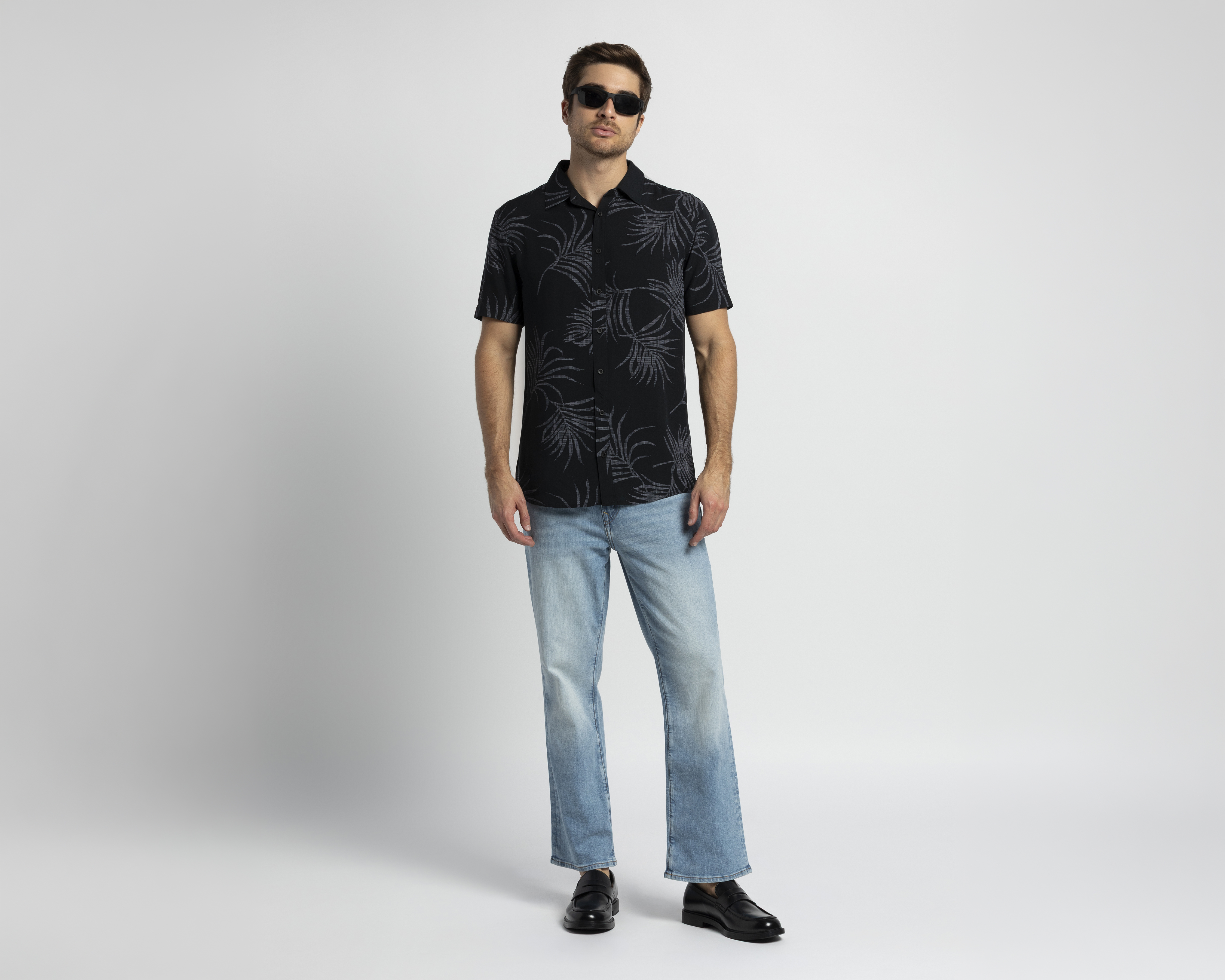 Camisa Casual de Algodón Strona Regular Fit Estampada para Hombre