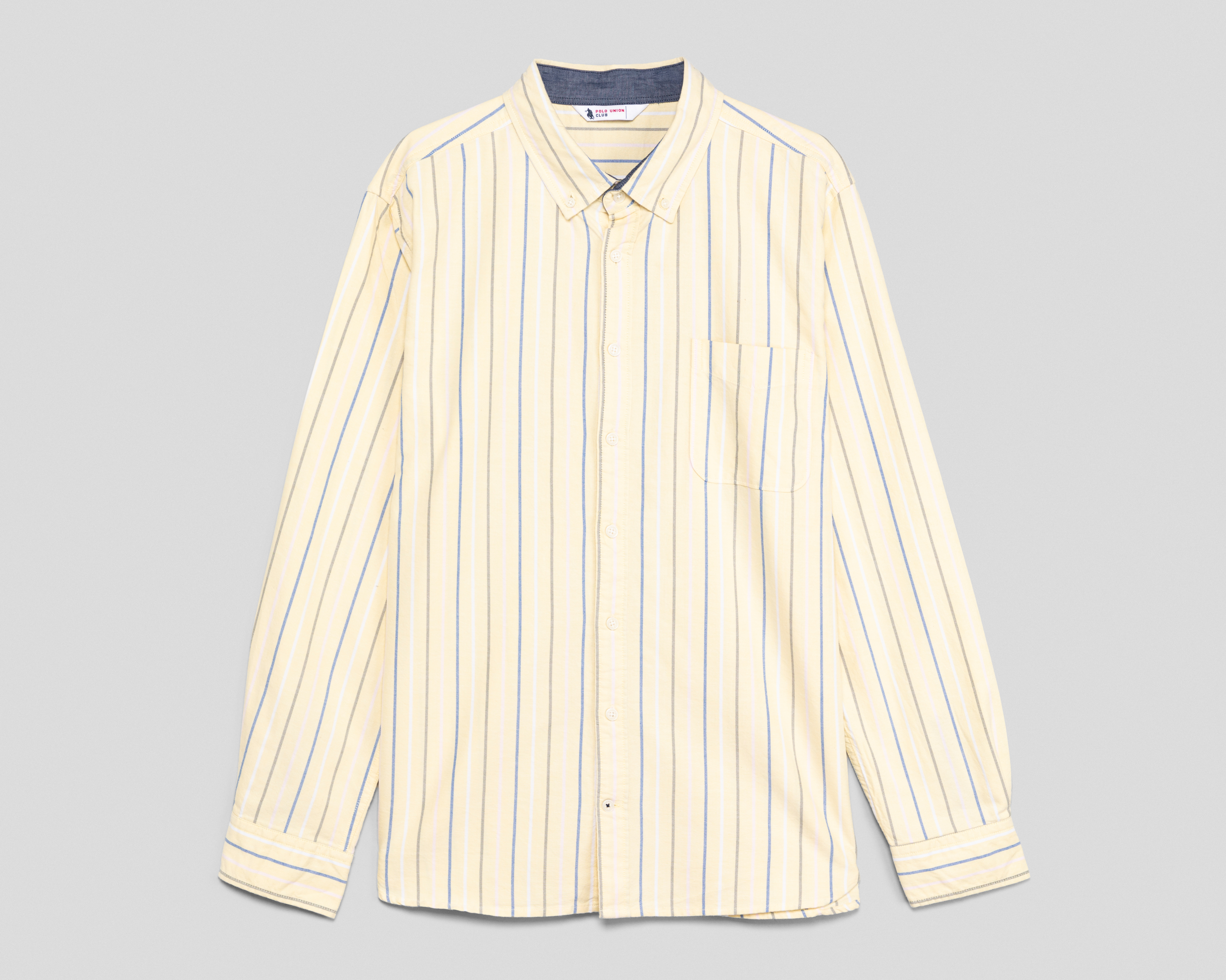 Camisa Casual de Algodón Polo Union Club Regular a Rayas para Hombre