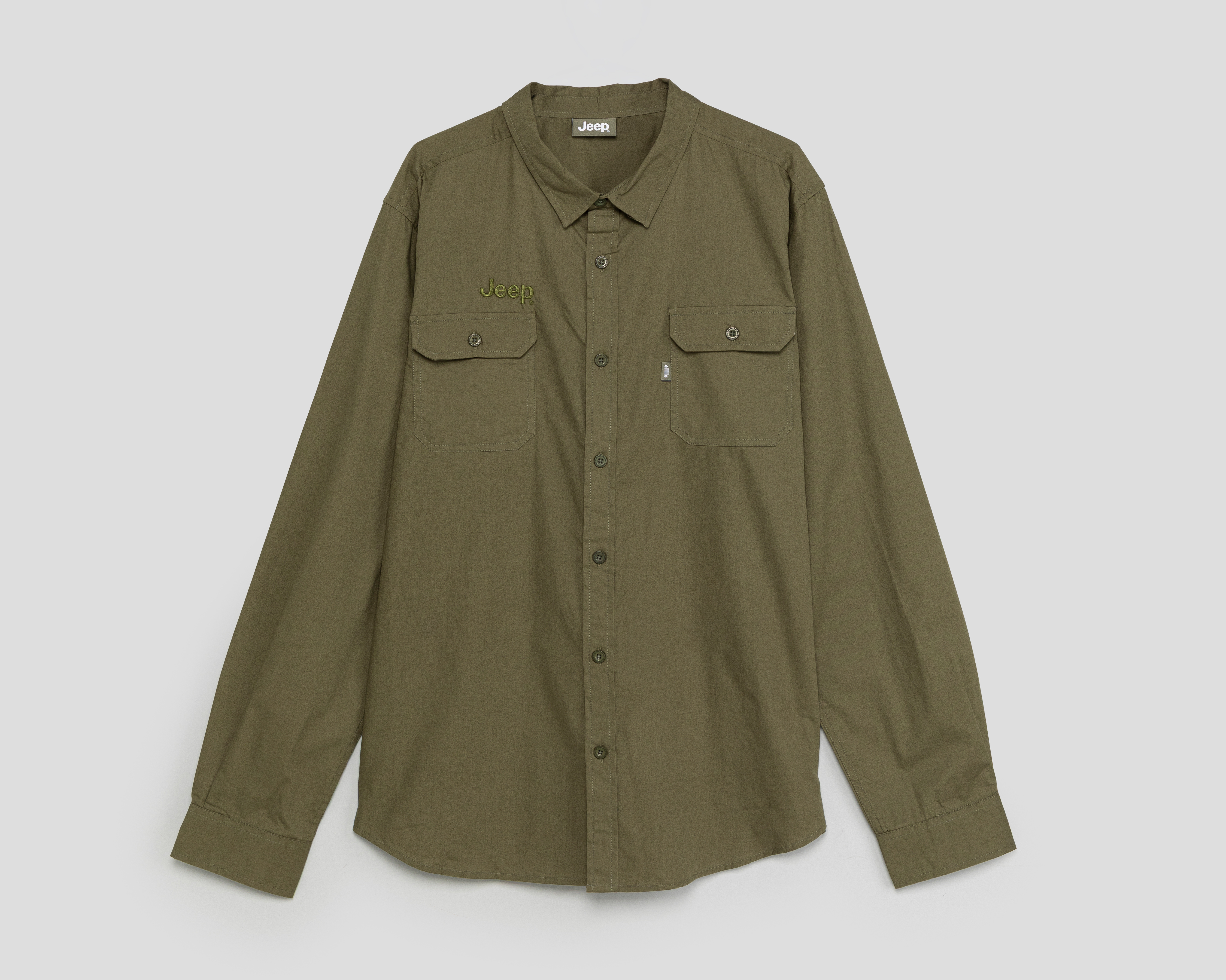 Camisa Casual de Algodón Jeep Regular Lisa para Hombre