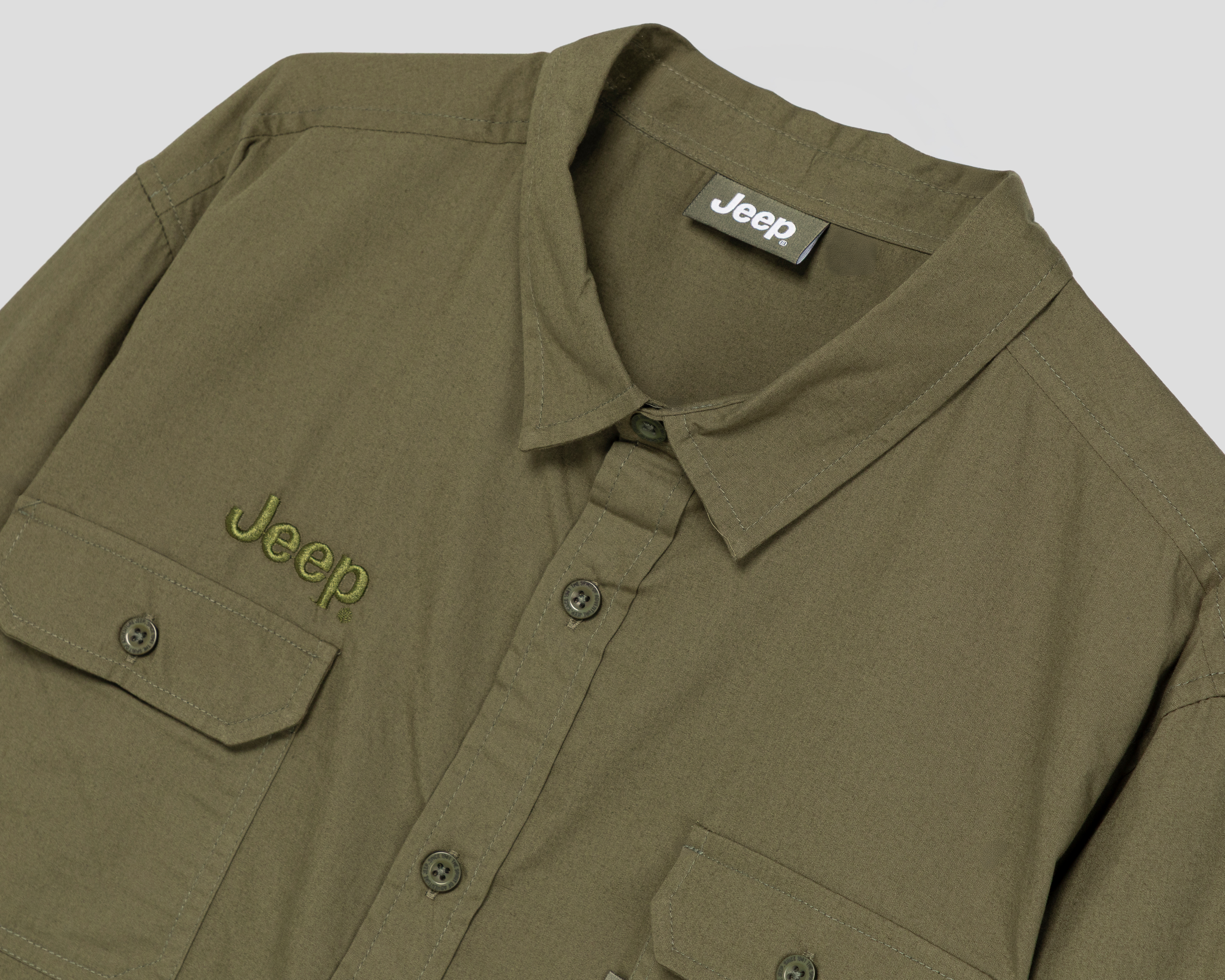 Foto 4 pulgar | Foto 3 | Camisa Casual de Algodón Jeep Regular Lisa para Hombre