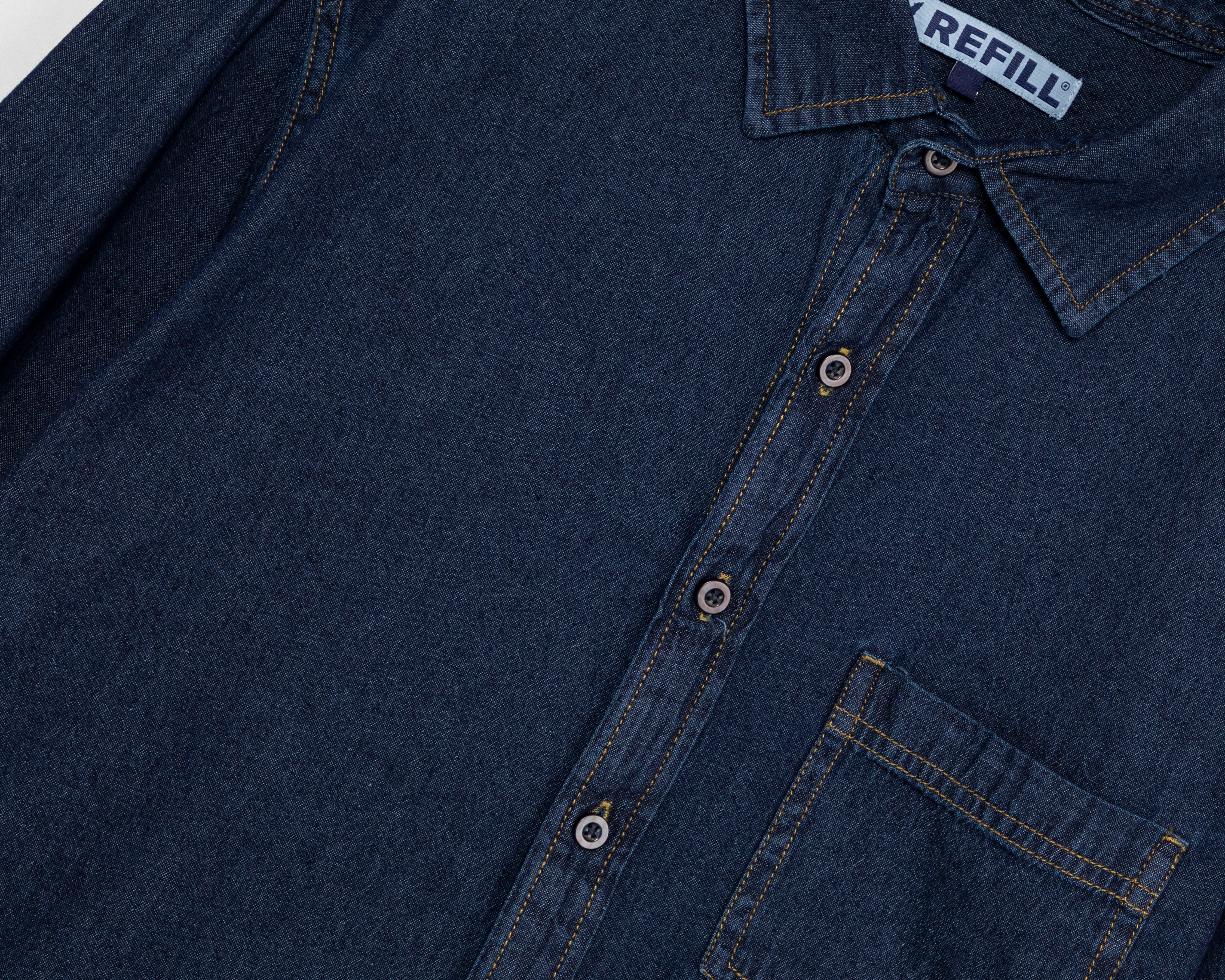 Foto 4 pulgar | Foto 3 | Camisa Casual de Algodón Refill Regular Azul para Hombre