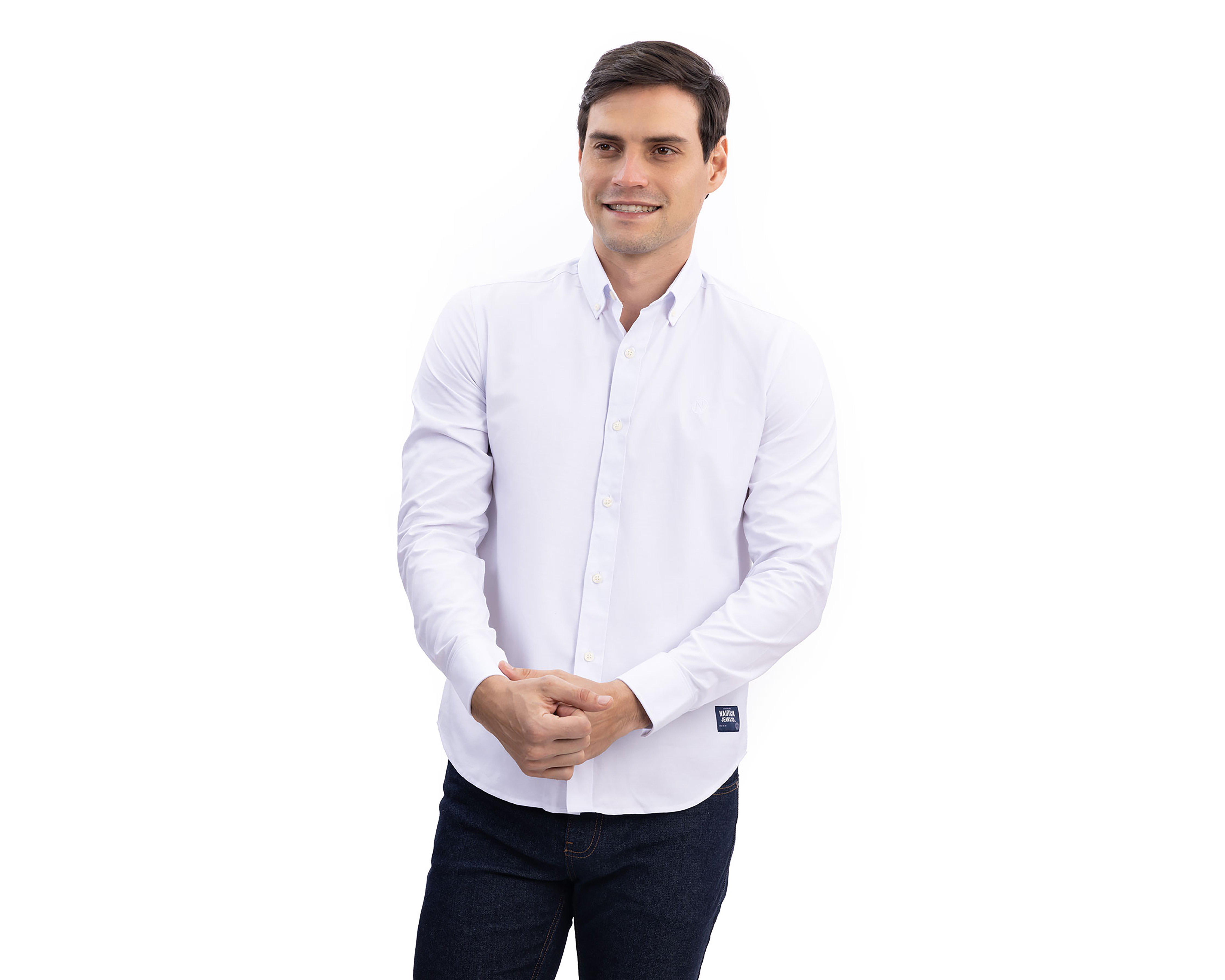 Camisa Casual Nautica Jeans Co Regular Fit Lisa para Hombre