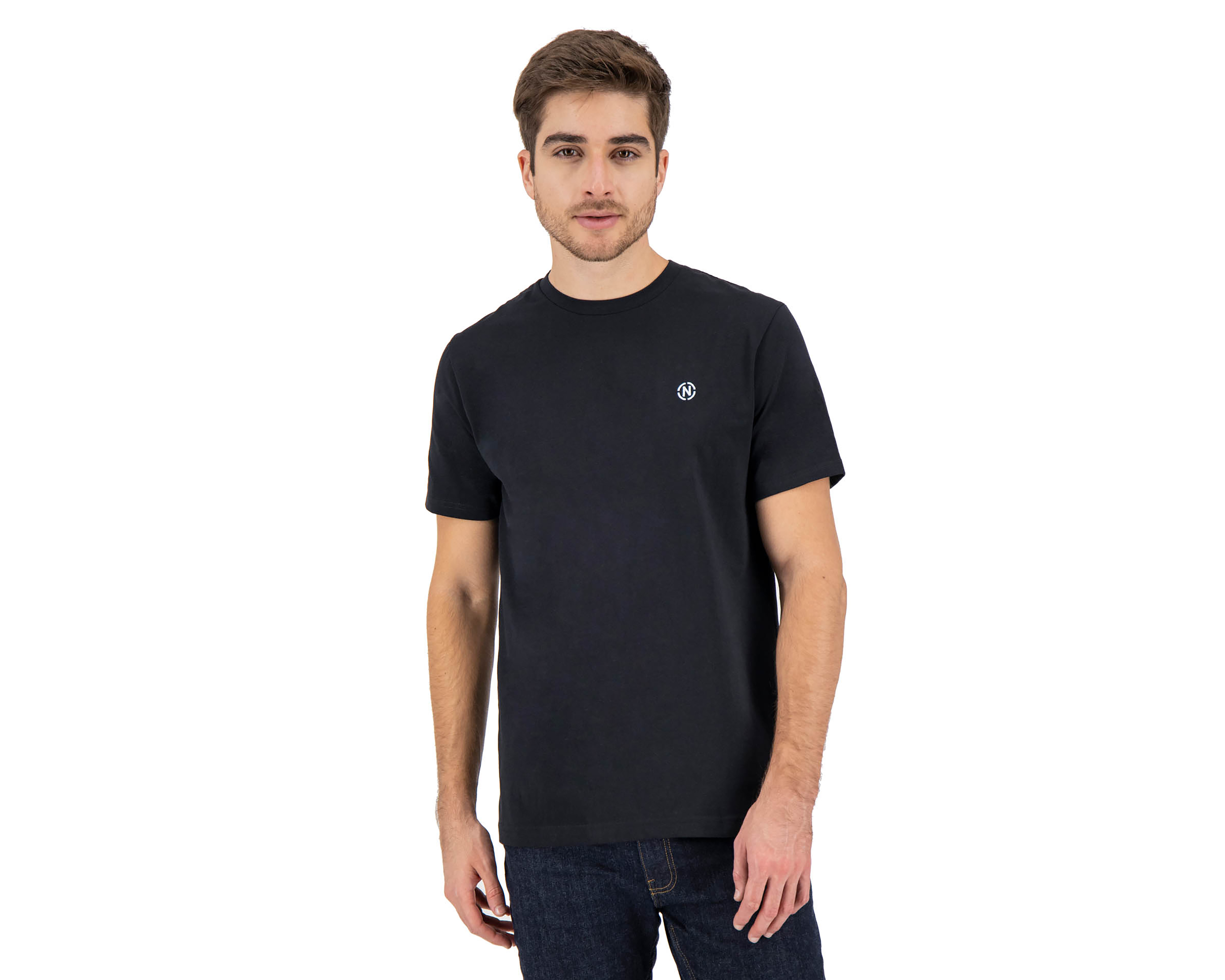 Foto 2 pulgar | Foto 1 | Playera Cuello Redondo Negra Nautica Jeans Co para Hombre