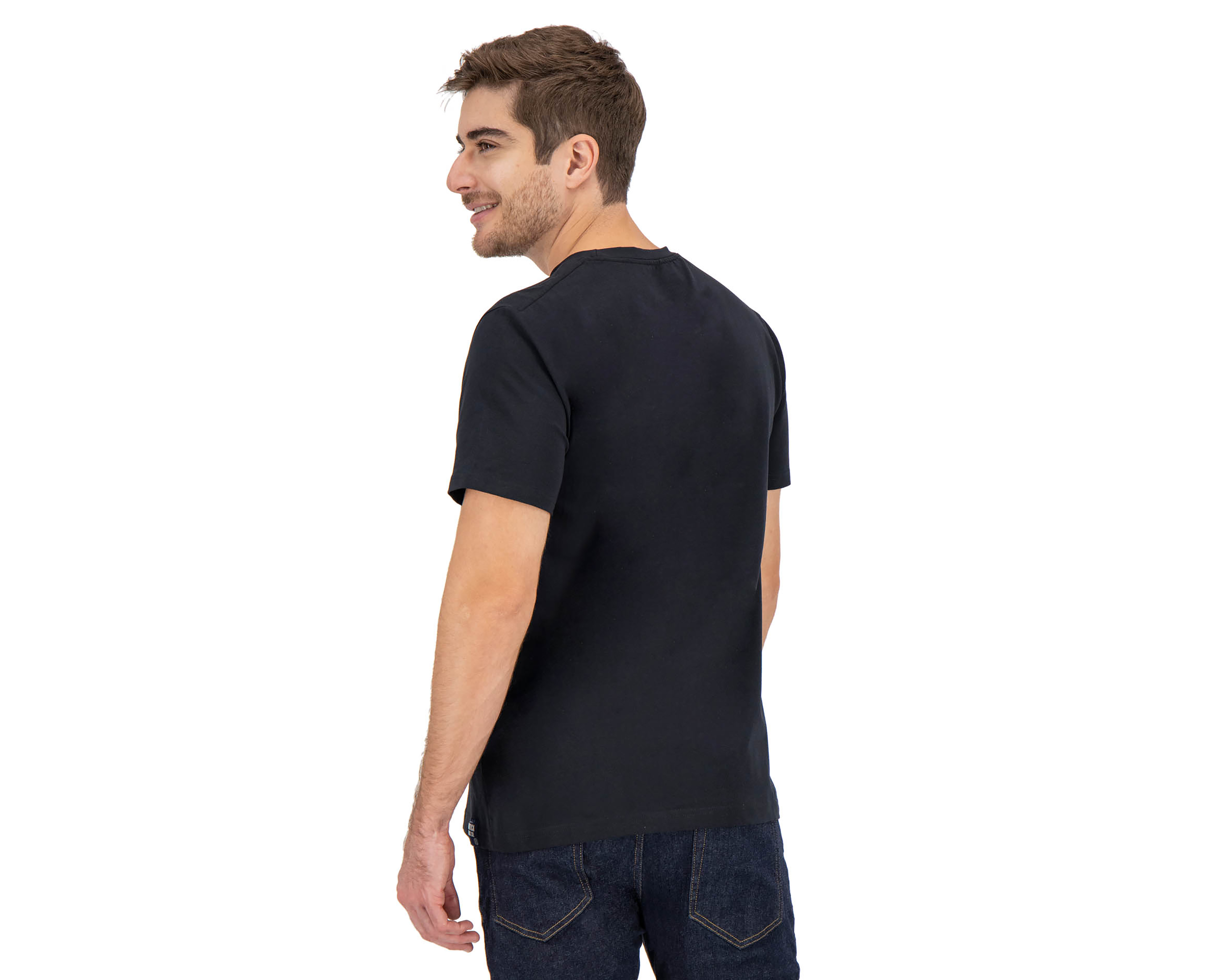 Foto 3 pulgar | Foto 2 | Playera Cuello Redondo Negra Nautica Jeans Co para Hombre