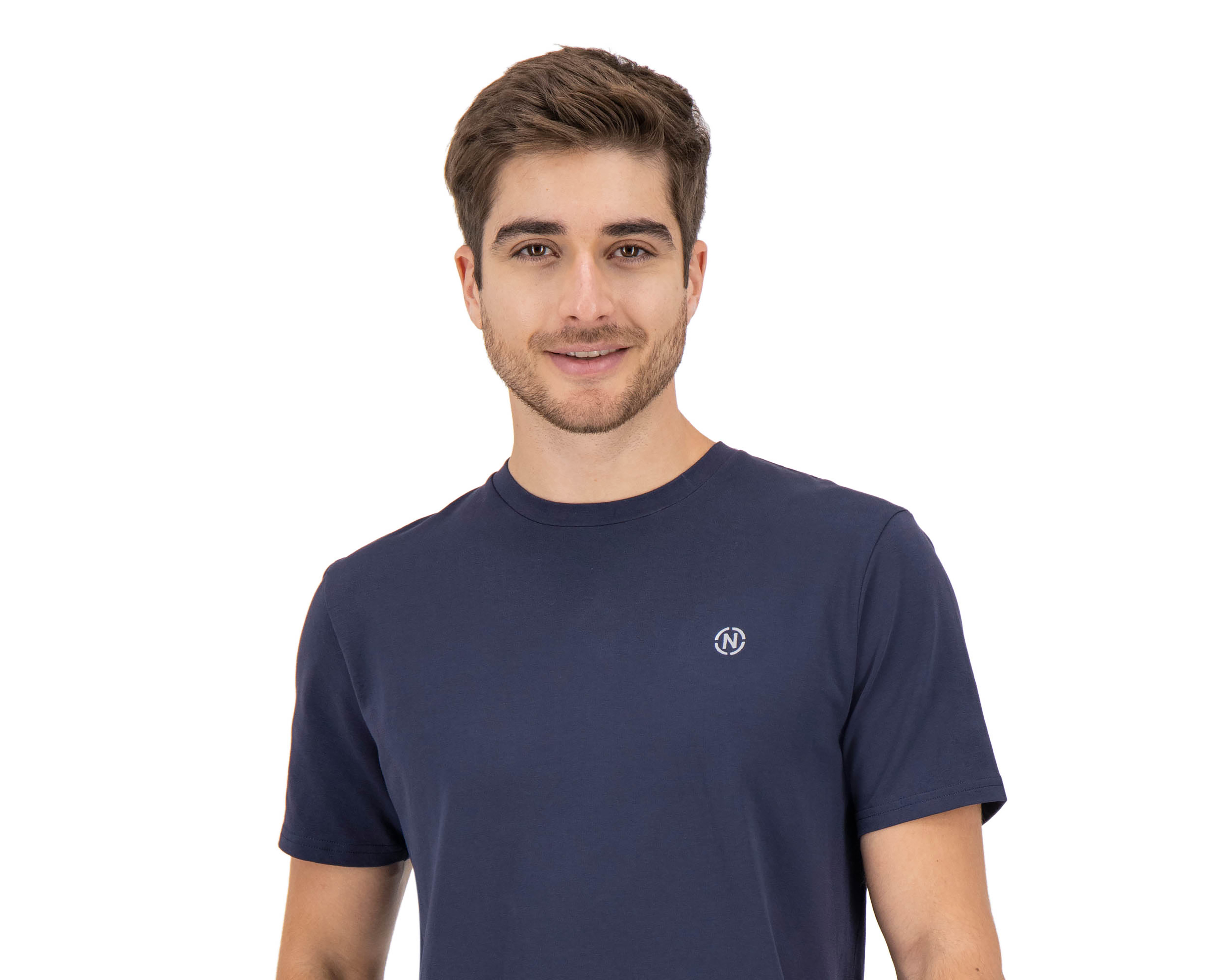 Foto 4 pulgar | Foto 3 | Playera de Cuello Redondo Azul Marino Nautica Jeans Co para Hombre