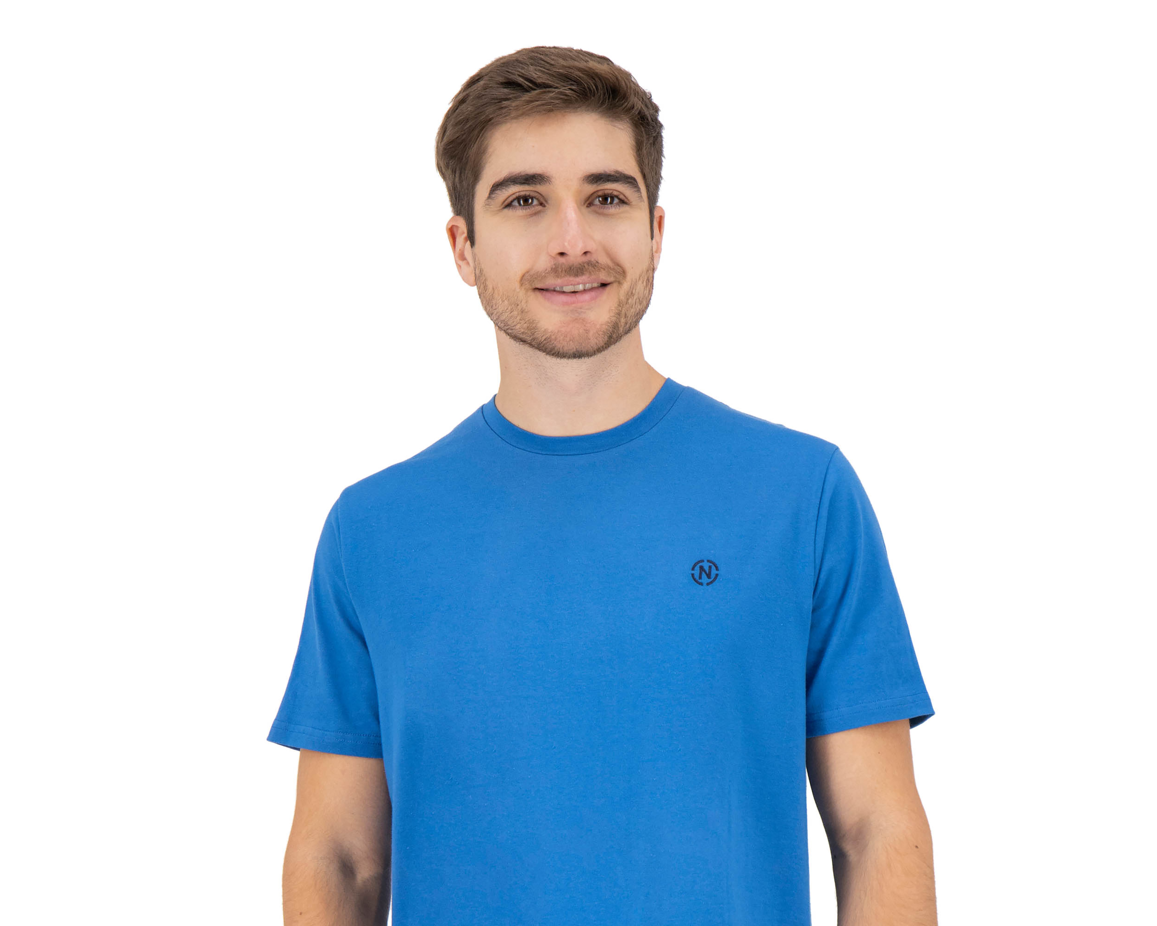 Foto 4 pulgar | Foto 3 | Playera de Cuello Redondo Azul Nautica Jeans Co para Hombre