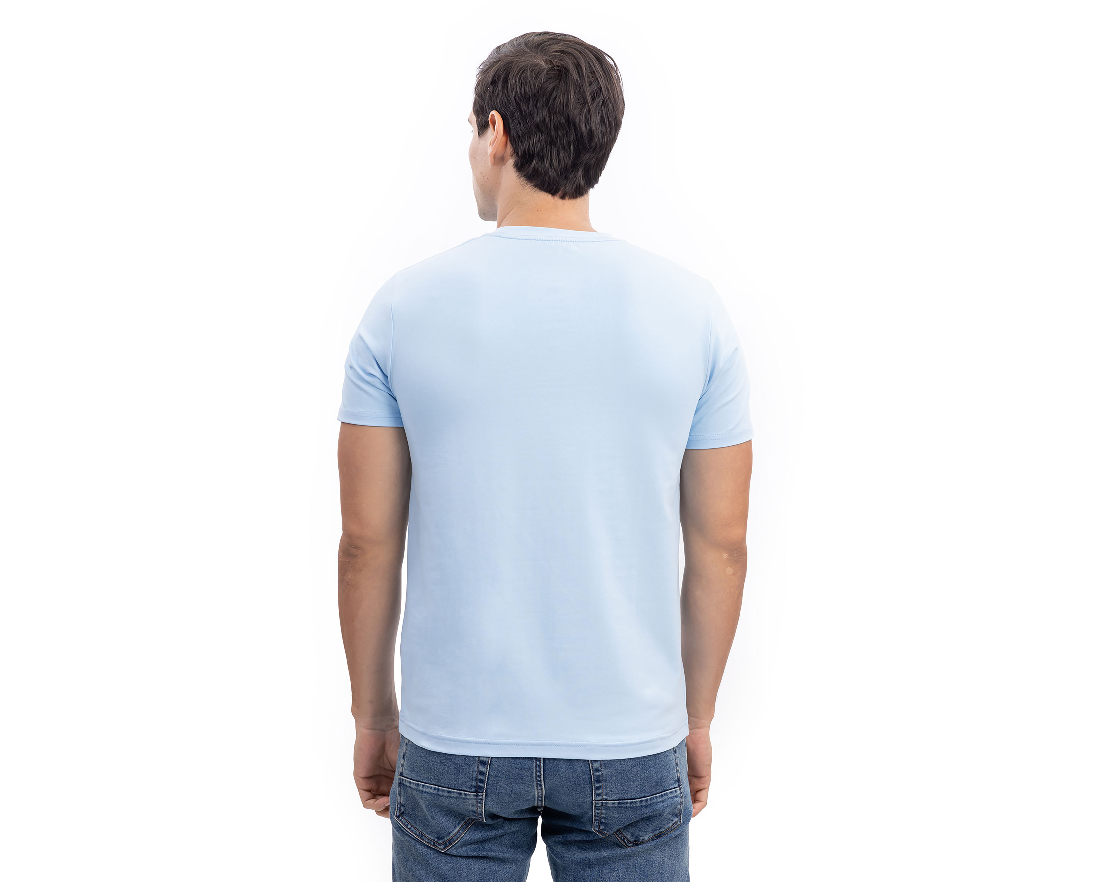 Foto 3 pulgar | Foto 2 | Playera de Cuello Redondo Azul Cielo Nautica Jeans Co para Hombre