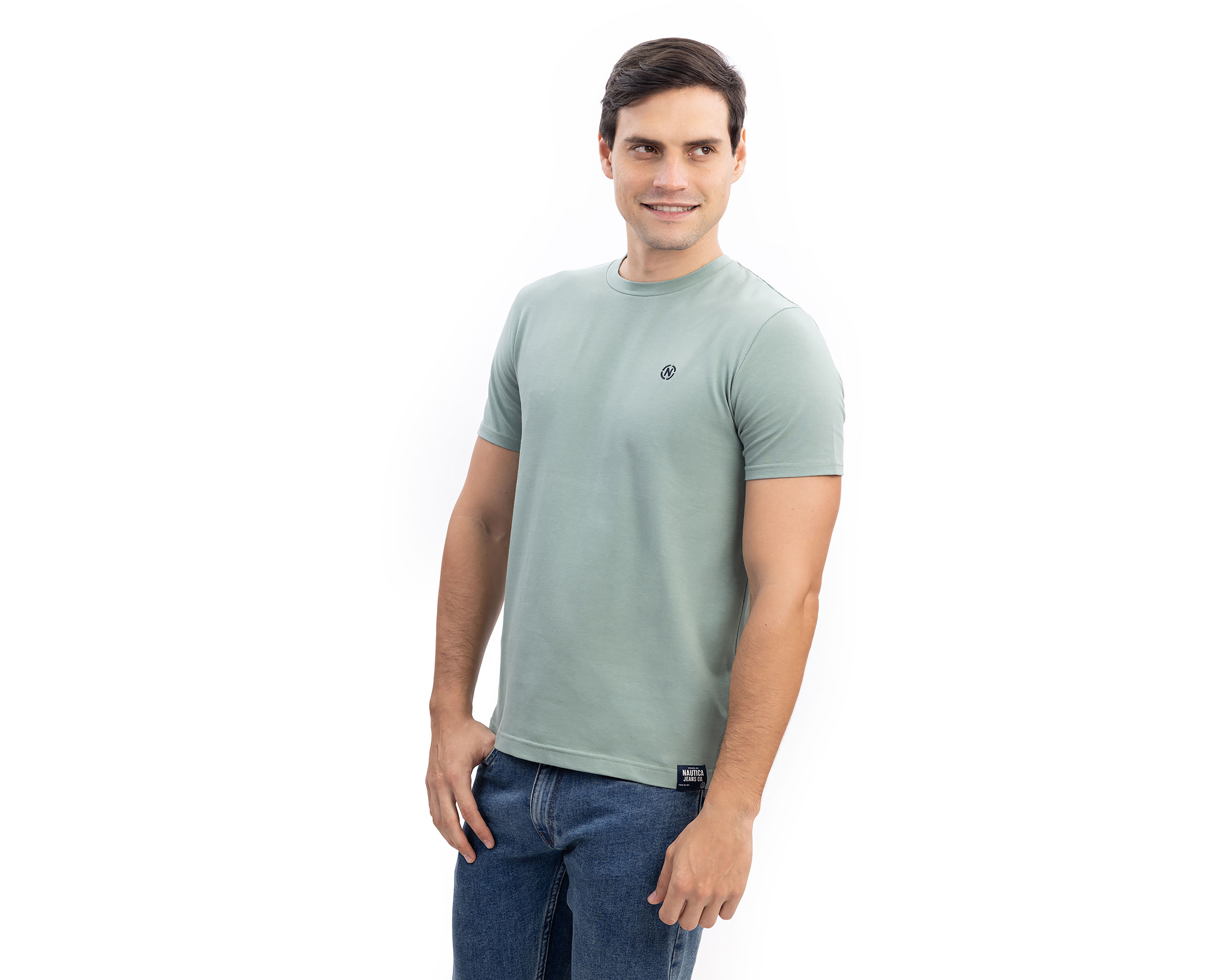Foto 3 | Foto 3 | Playera de Cuello Redondo Verde Nautica Jeans Co para Hombre