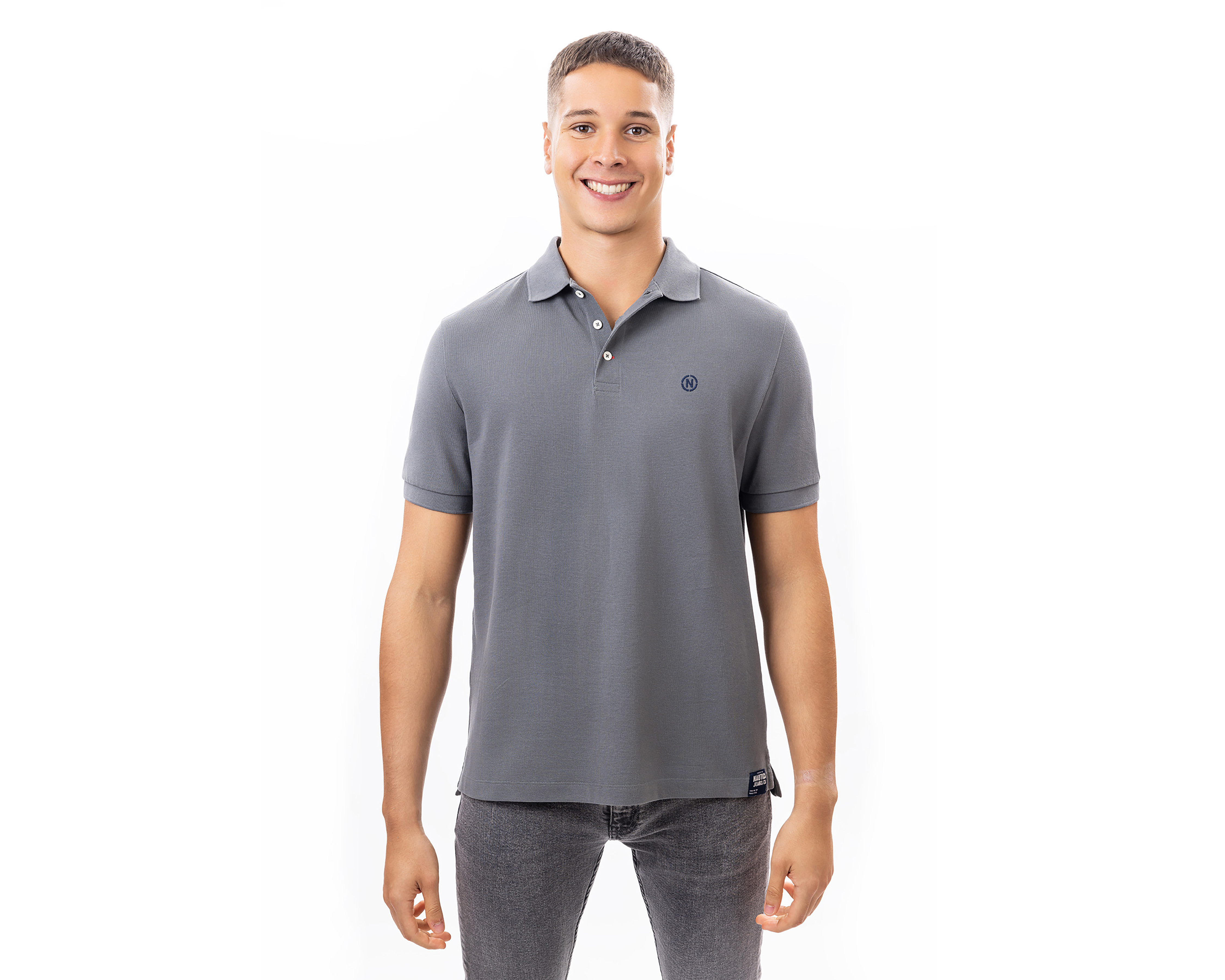 Foto 2 pulgar | Foto 1 | Playera Polo Nautica Jeans Co Gris para Hombre