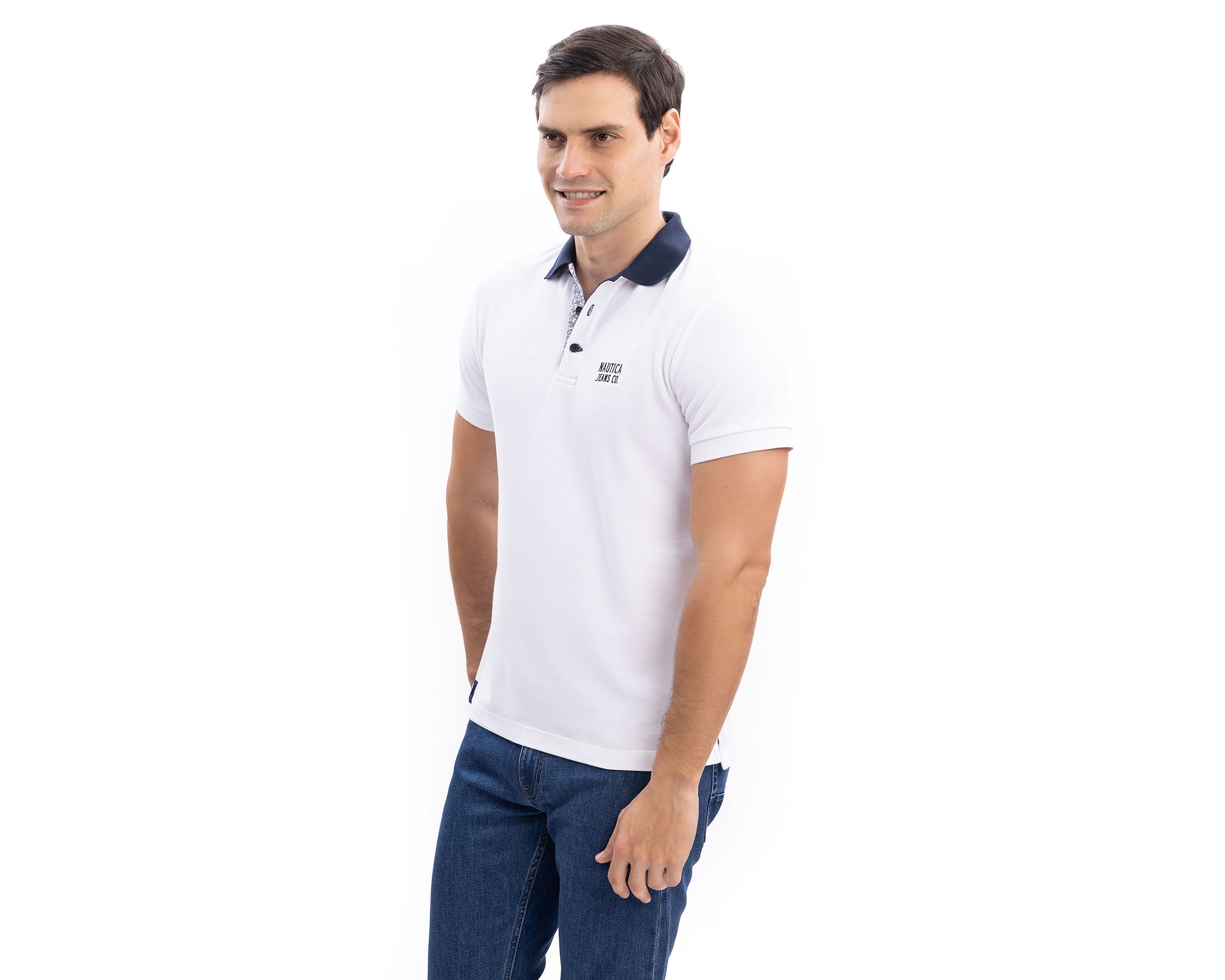 Foto 4 pulgar | Foto 3 | Playera Polo Nautica Jeans Co Blanca para Hombre