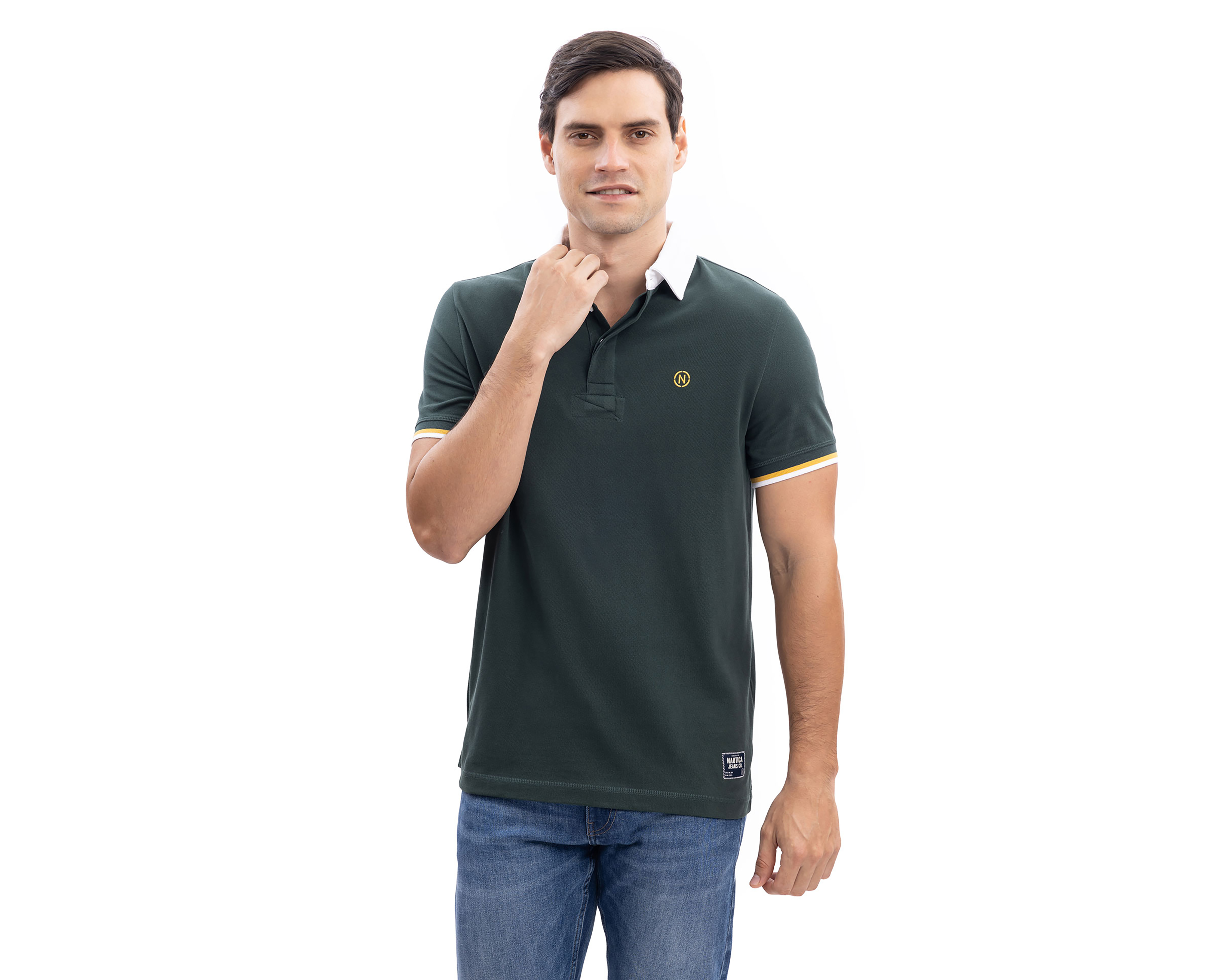 Playera Polo Nautica Jeans Co Verde para Hombre