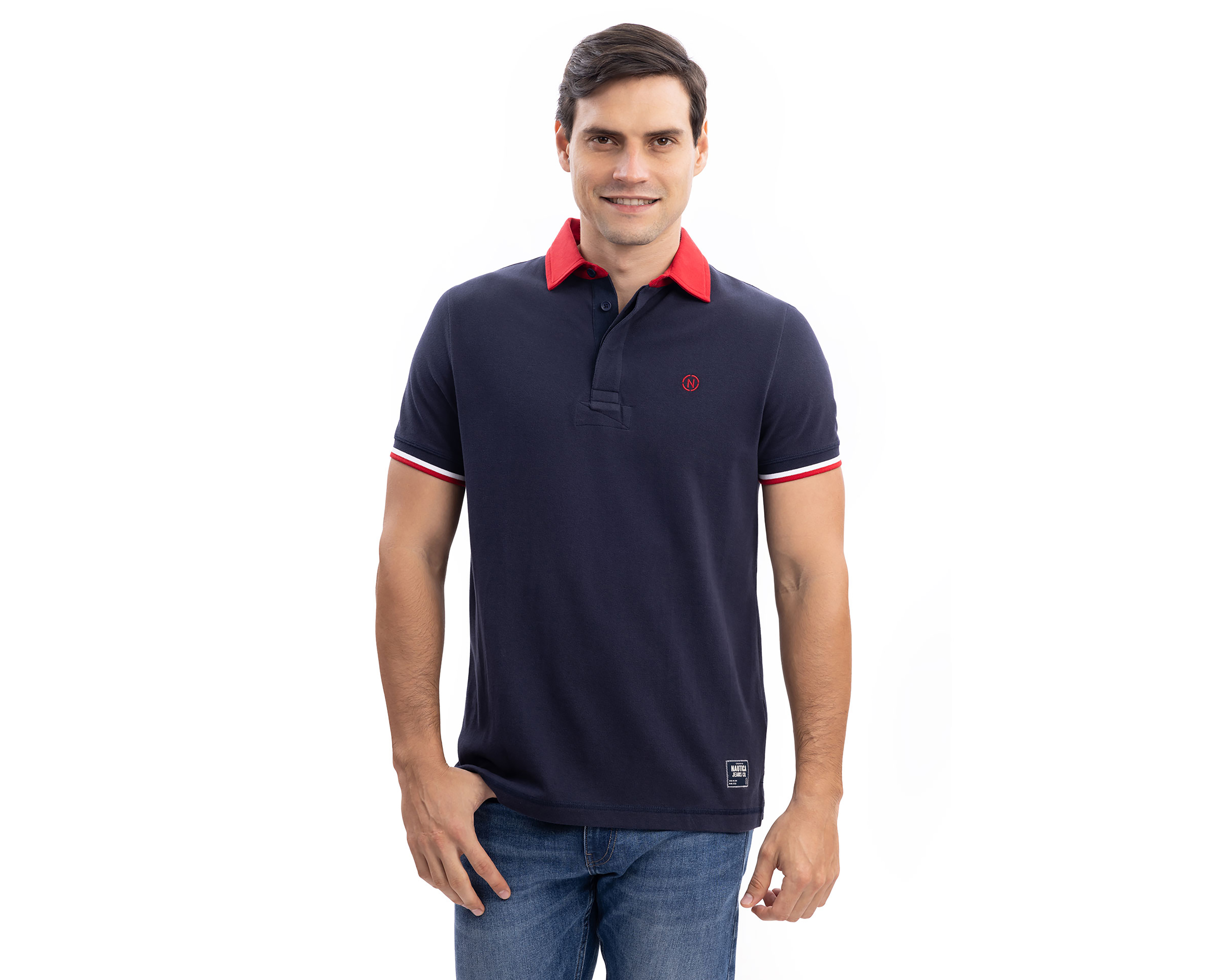 Foto 2 pulgar | Foto 1 | Playera Polo Nautica Jeans Co Azul Marino para Hombre