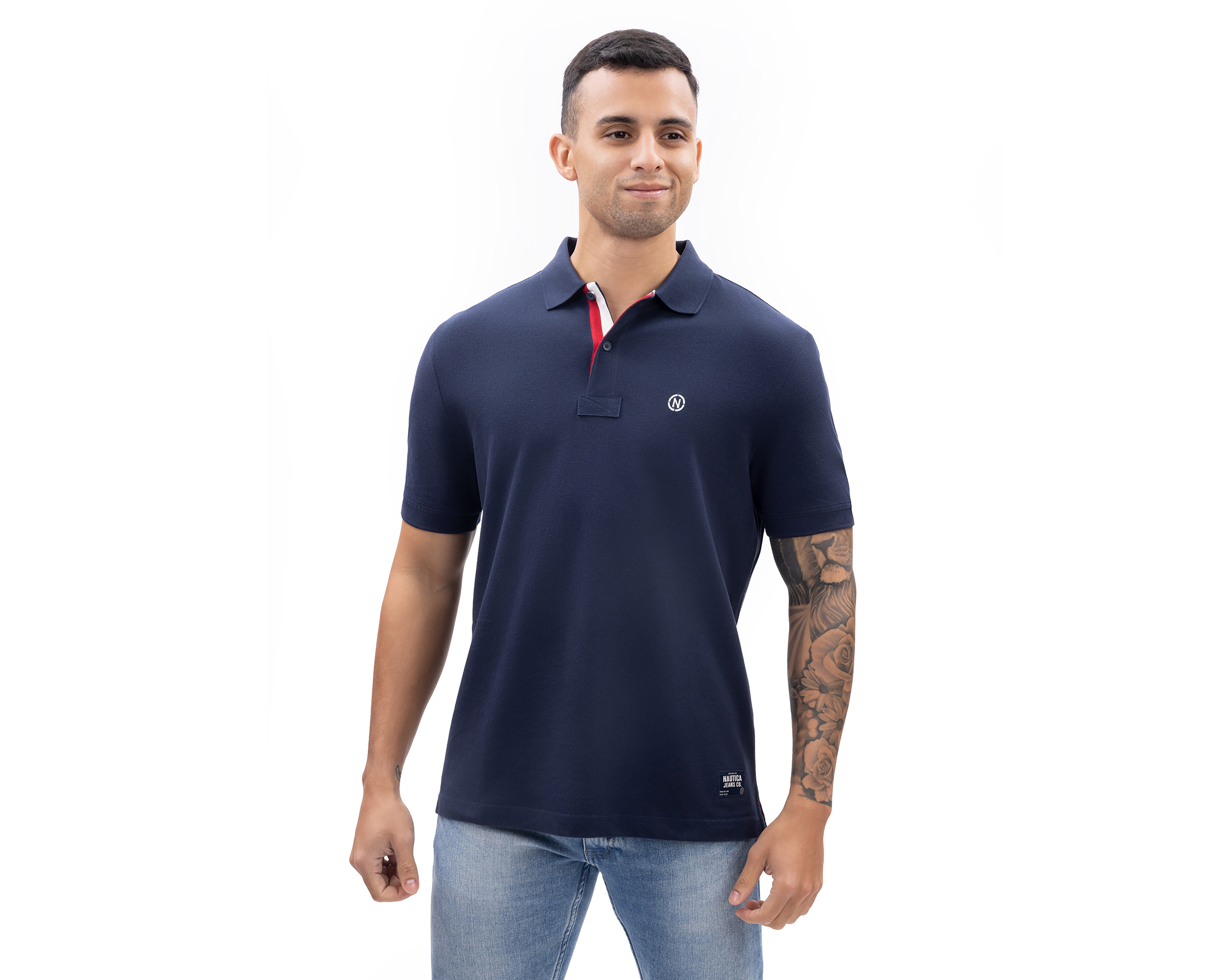 Foto 2 pulgar | Foto 1 | Playera Polo Nautica Jeans Co Azul para Hombre