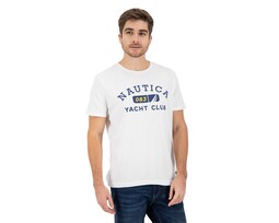 Playera de Cuello Redondo Blanca Nautica Jeans Co para Hombre