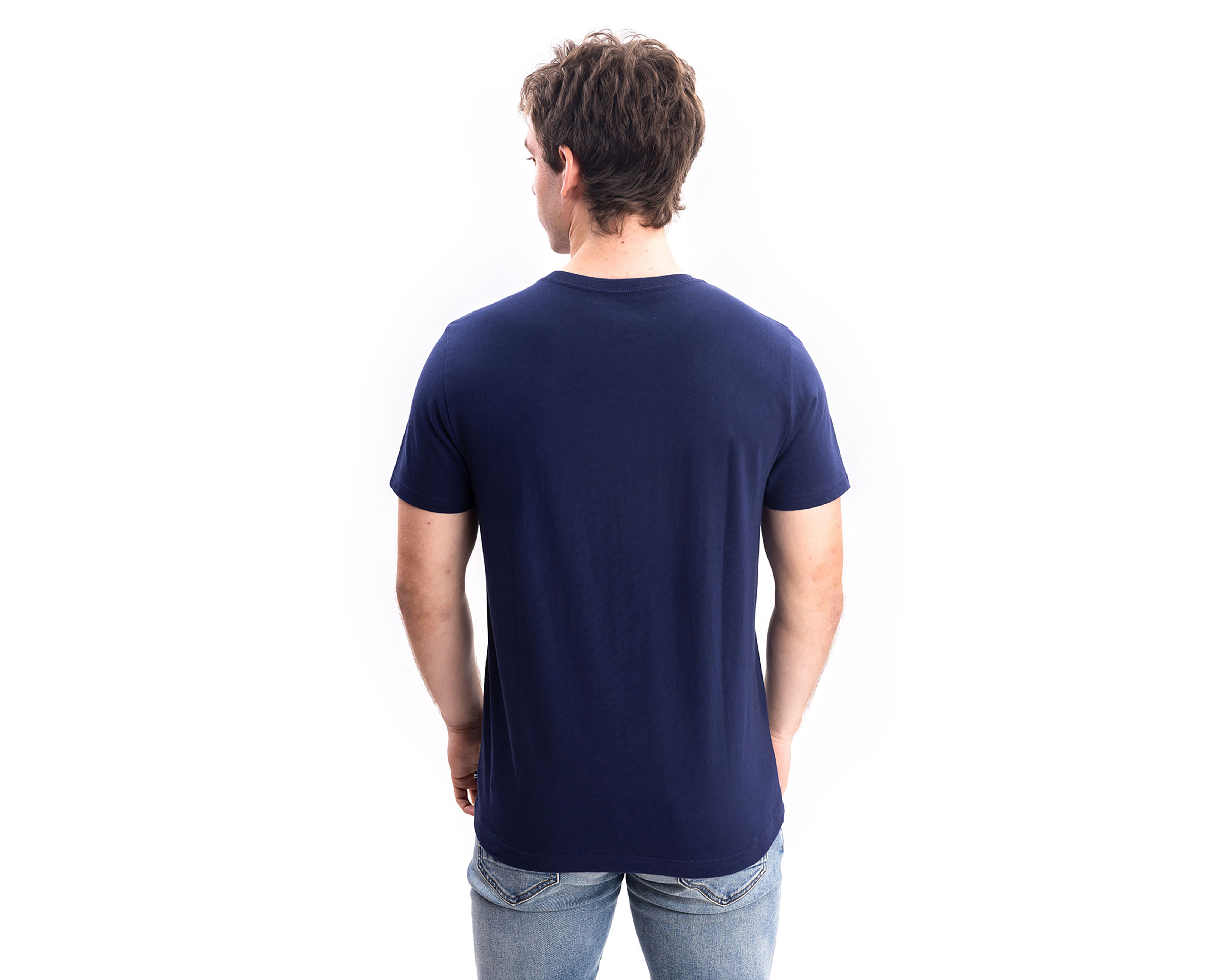 Foto 3 pulgar | Foto 2 | Playera de Cuello Redondo Azul Nautica Jeans Co para Hombre