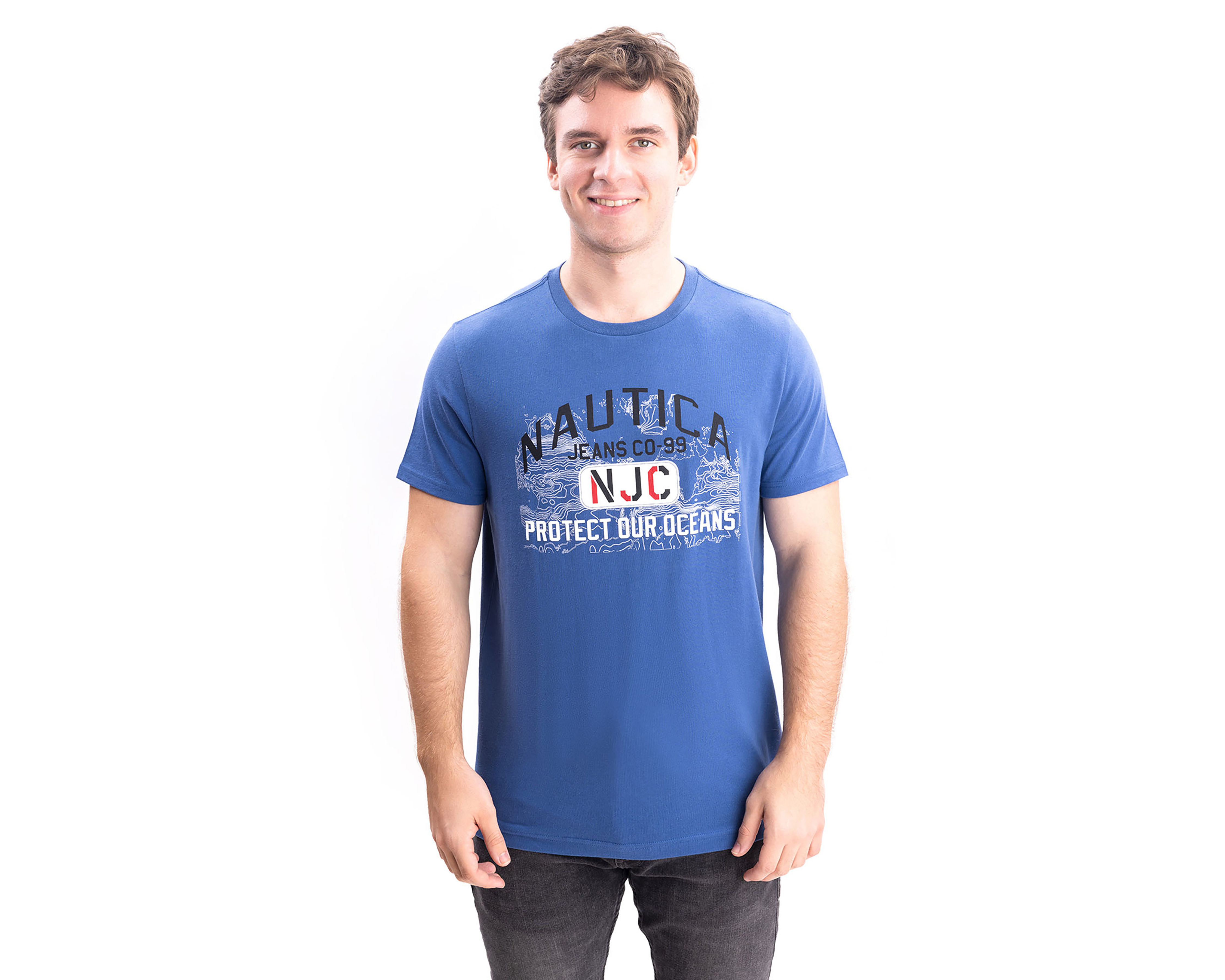 Foto 1 | Foto 1 | Playera de Cuello Redondo Azul Nautica Jeans Co para Hombre