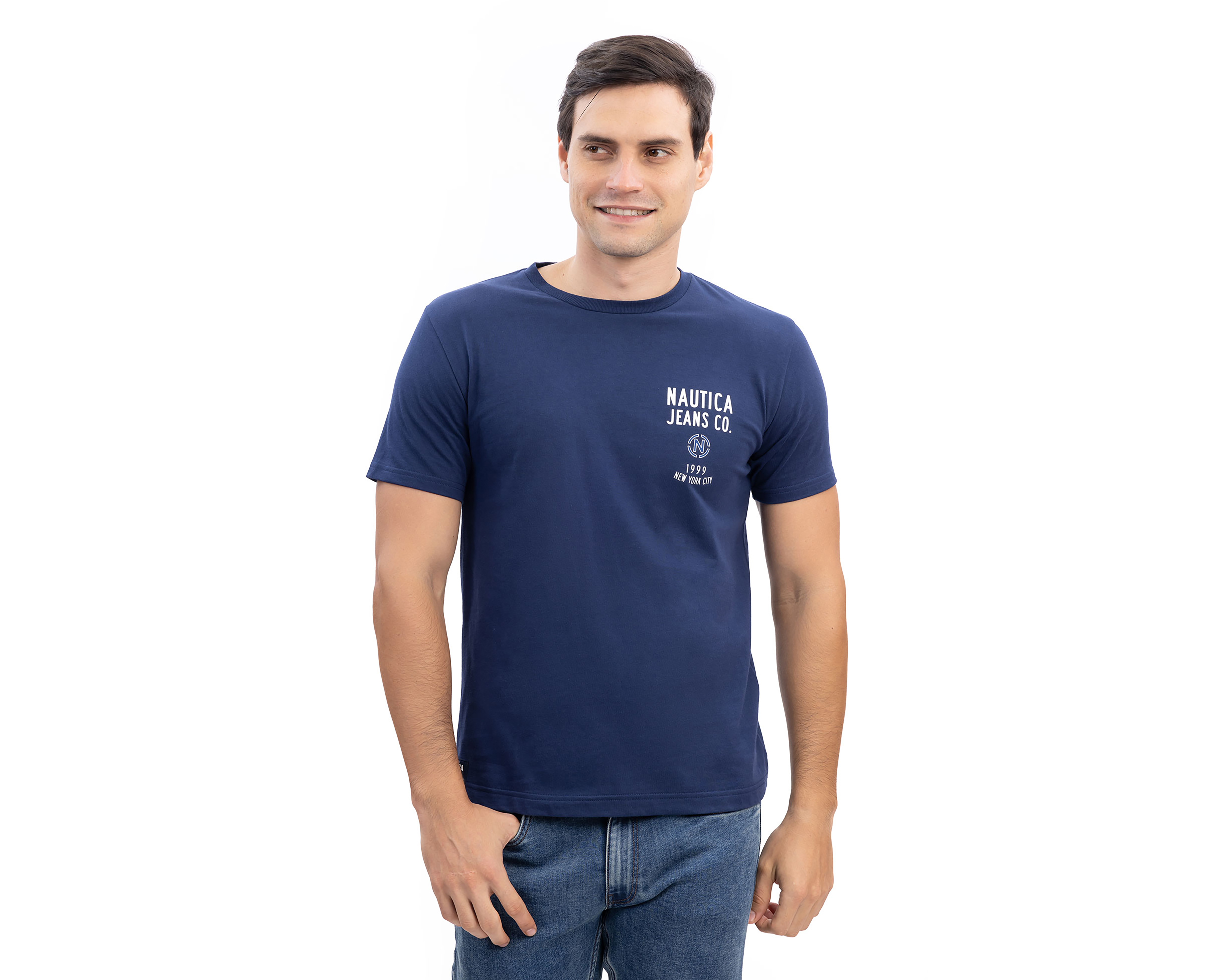 Foto 1 | Foto 1 | Playera de Cuello Redondo Azul Marino Nautica Jeans Co para Hombre