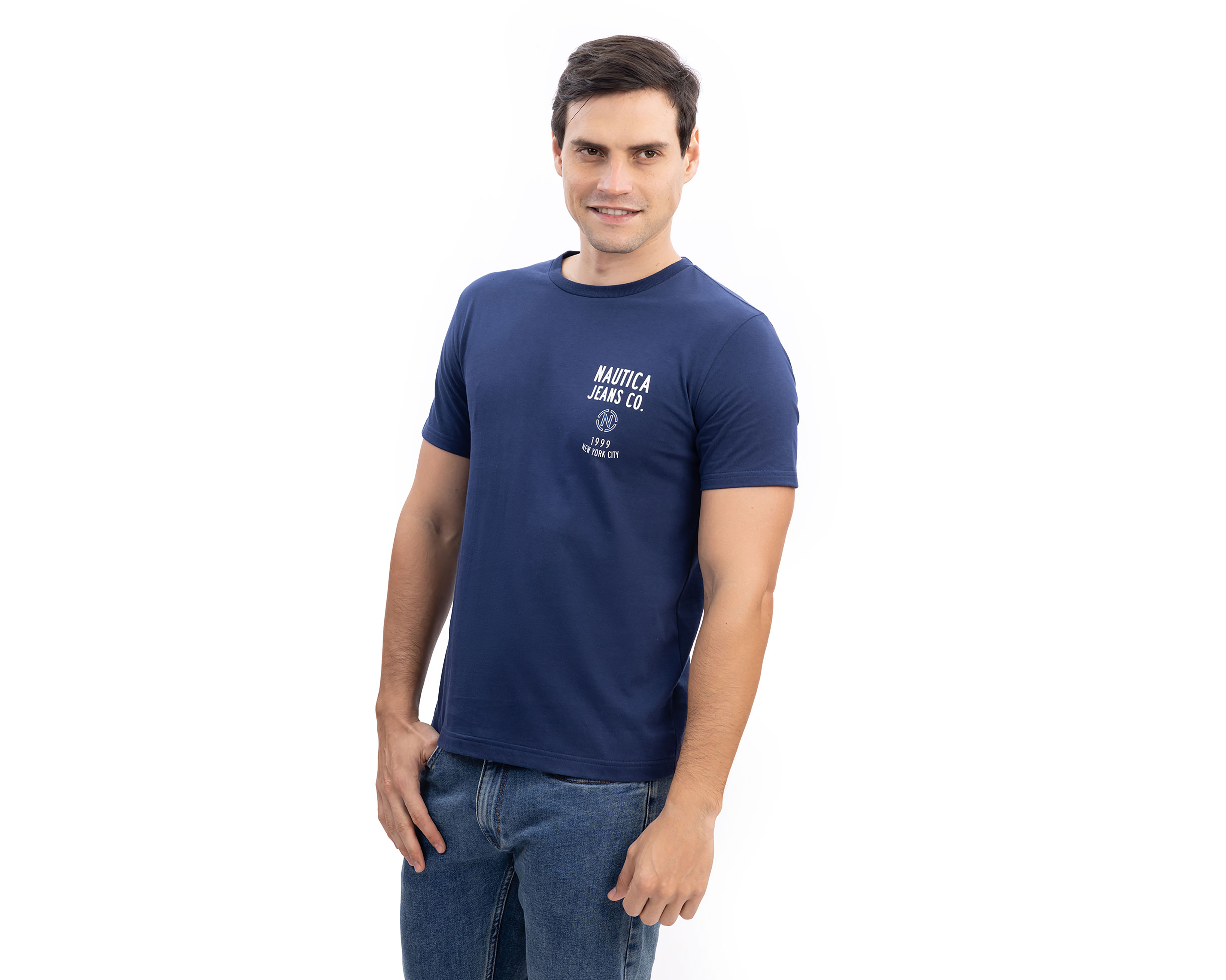 Foto 3 | Foto 3 | Playera de Cuello Redondo Azul Marino Nautica Jeans Co para Hombre