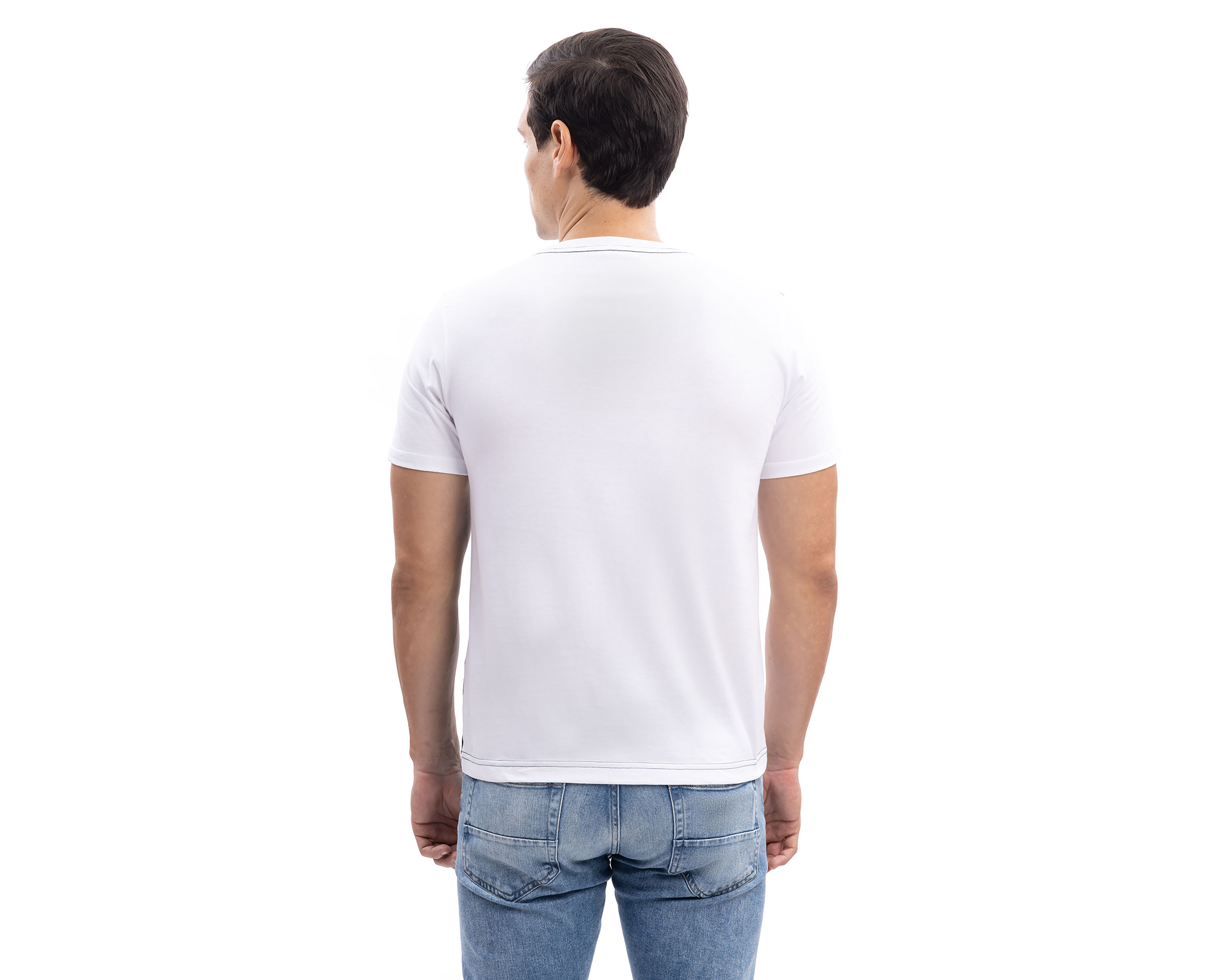 Foto 3 pulgar | Foto 2 | Playera de Cuello Redondo Blanca Nautica Jeans Co para Hombre