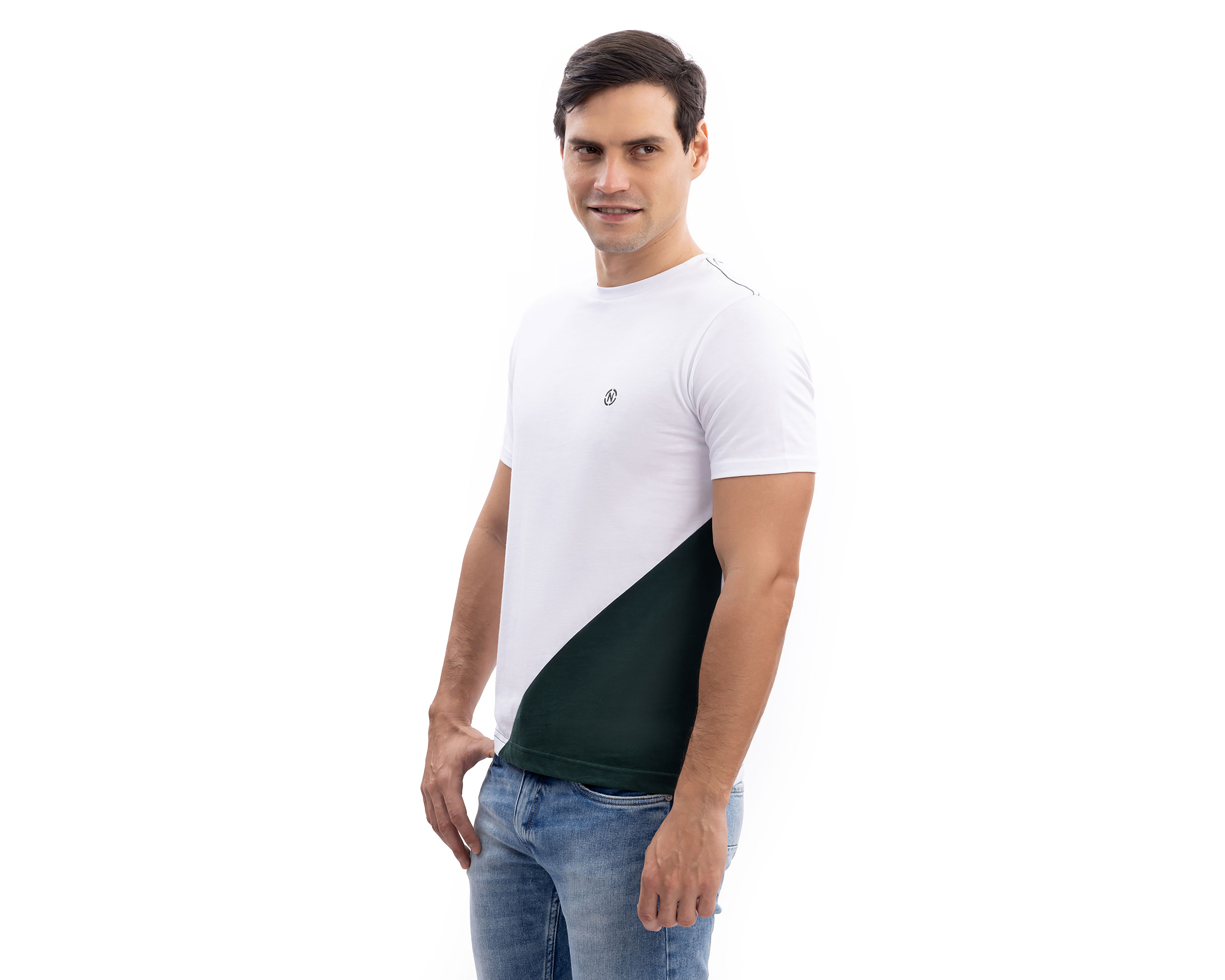 Foto 4 pulgar | Foto 3 | Playera de Cuello Redondo Blanca Nautica Jeans Co para Hombre