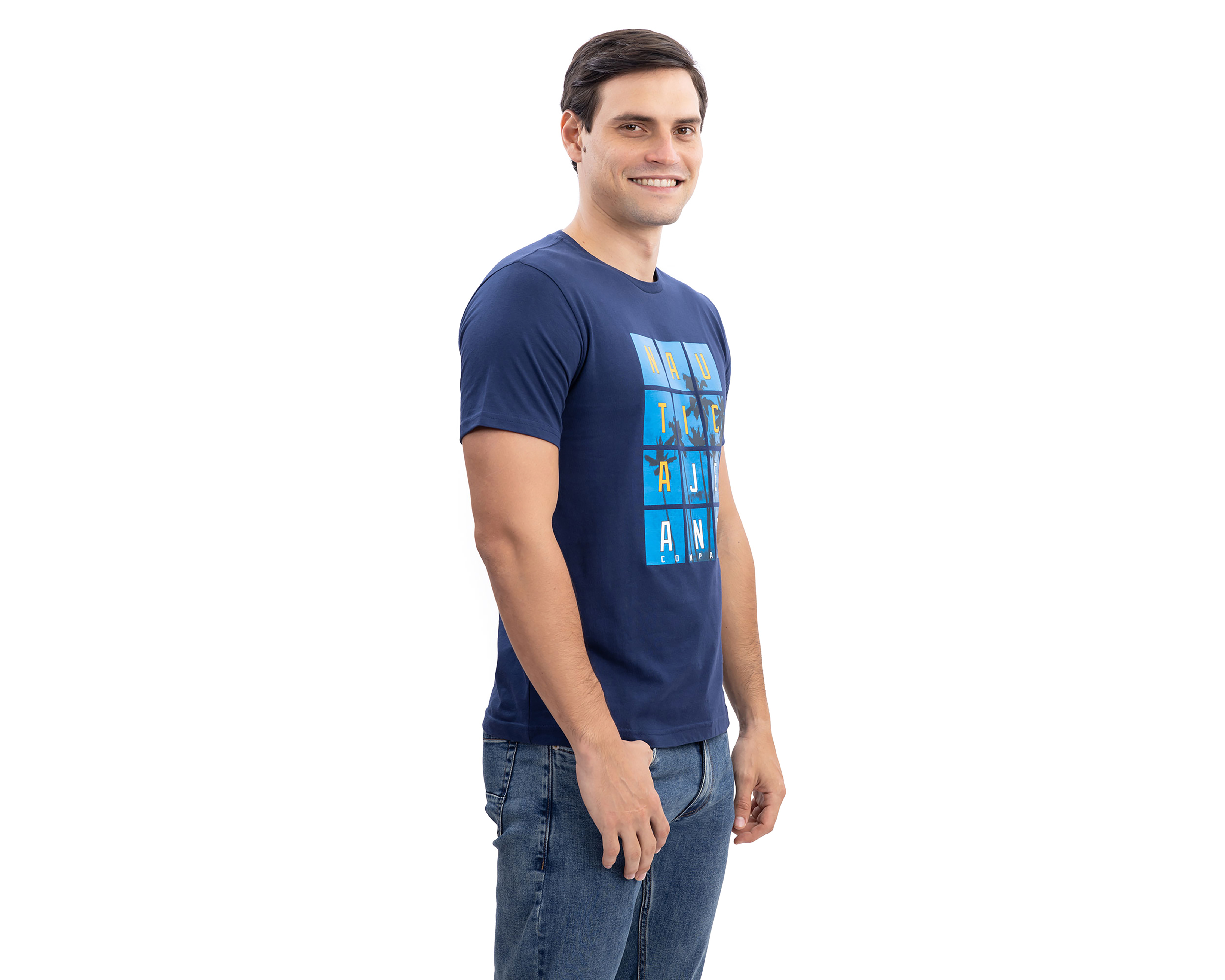 Foto 3 | Foto 3 | Playera de Cuello Redondo Azul Marino Nautica Jeans Co para Hombre