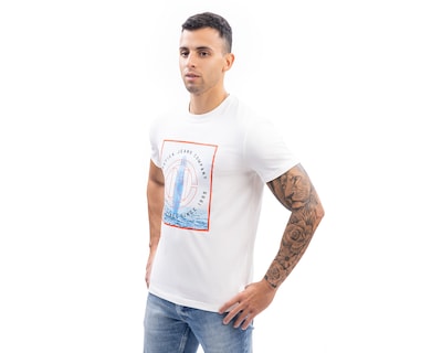 Foto 3 | Foto 3 | Playera de Cuello Redondo Blanca Nautica Jeans Co para Hombre