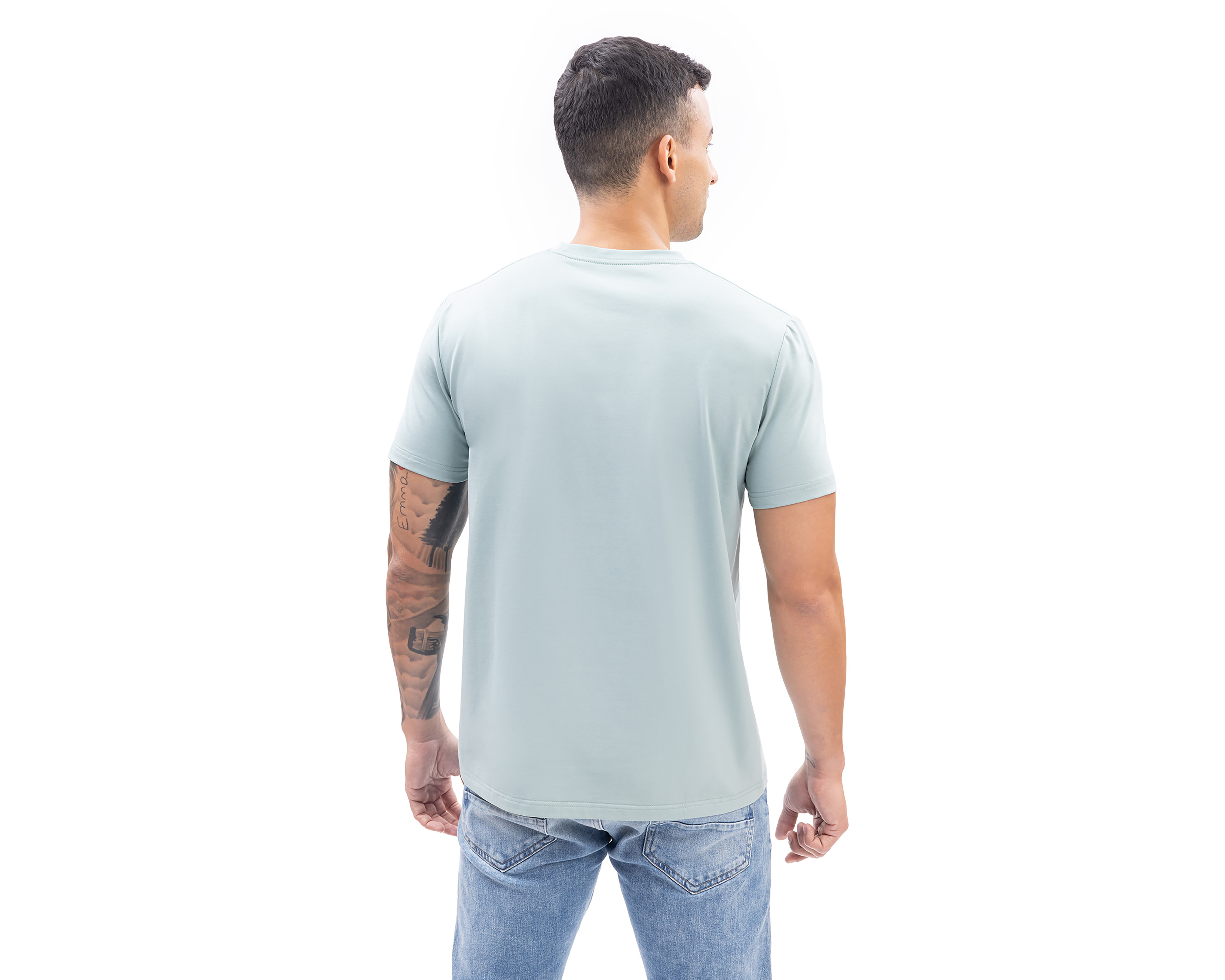 Foto 3 pulgar | Foto 2 | Playera de Cuello Redondo Verde Nautica Jeans Co para Hombre