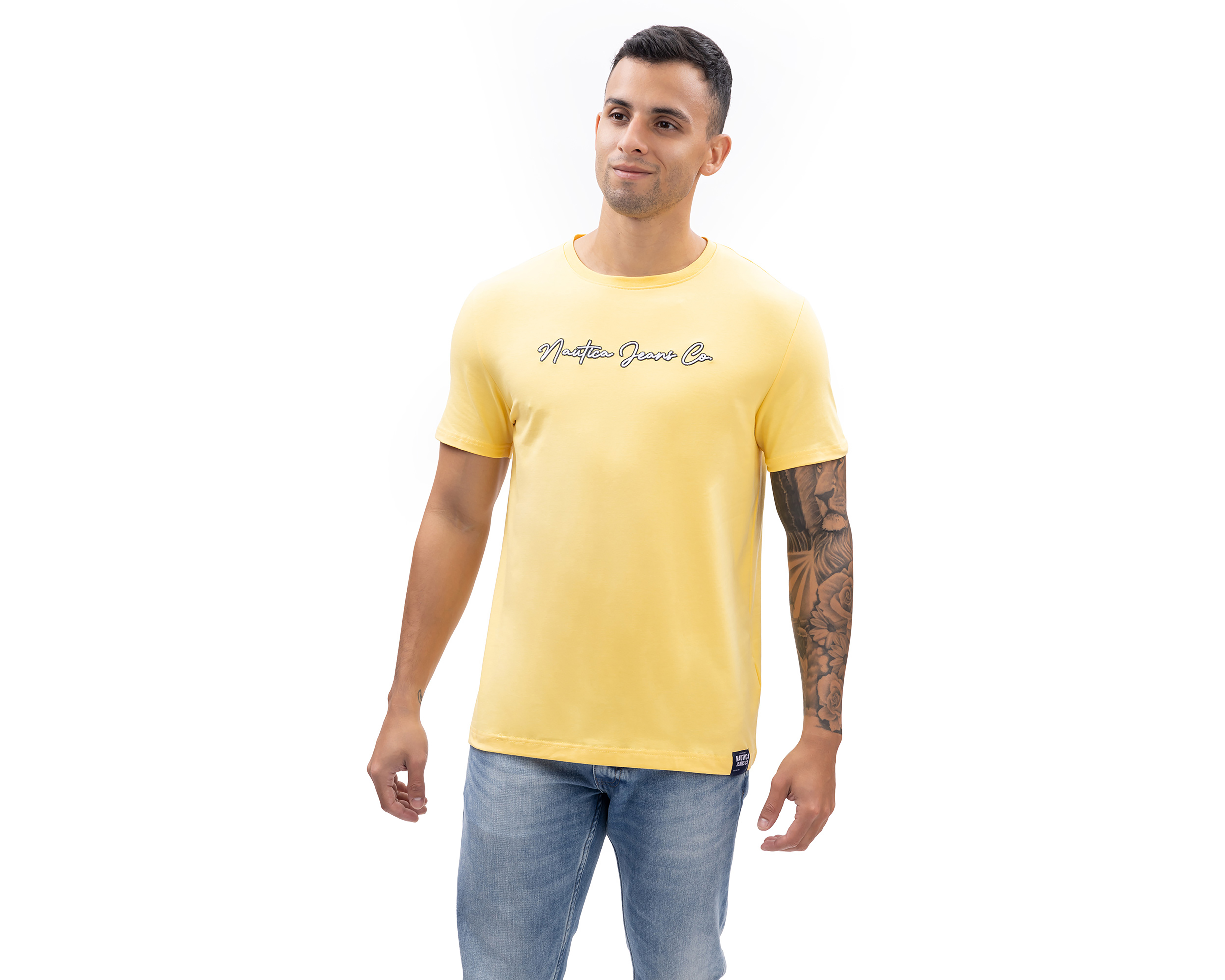 Foto 1 | Foto 1 | Playera de Cuello Redondo Amarilla Nautica Jeans Co para Hombre