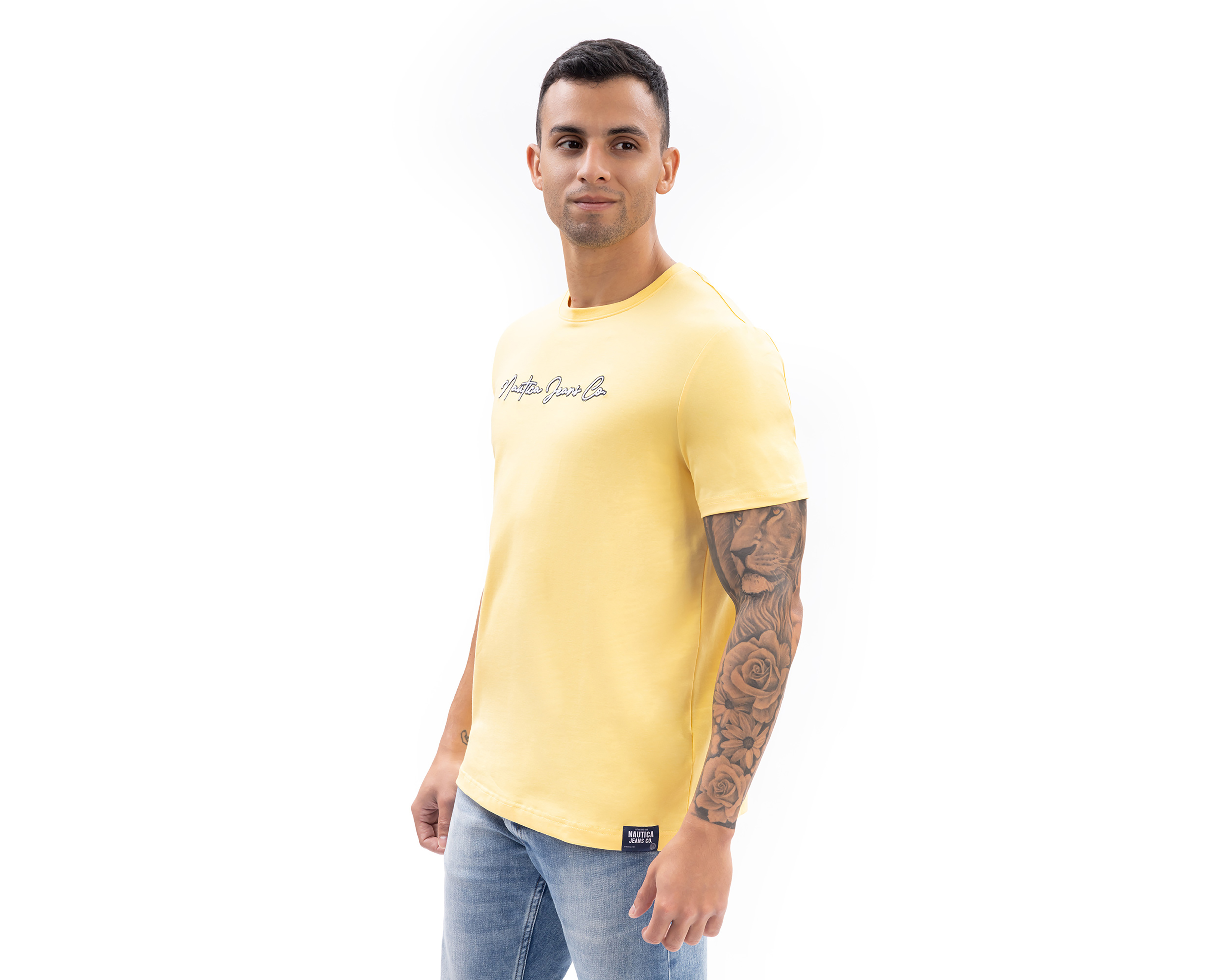 Foto 3 | Foto 3 | Playera de Cuello Redondo Amarilla Nautica Jeans Co para Hombre