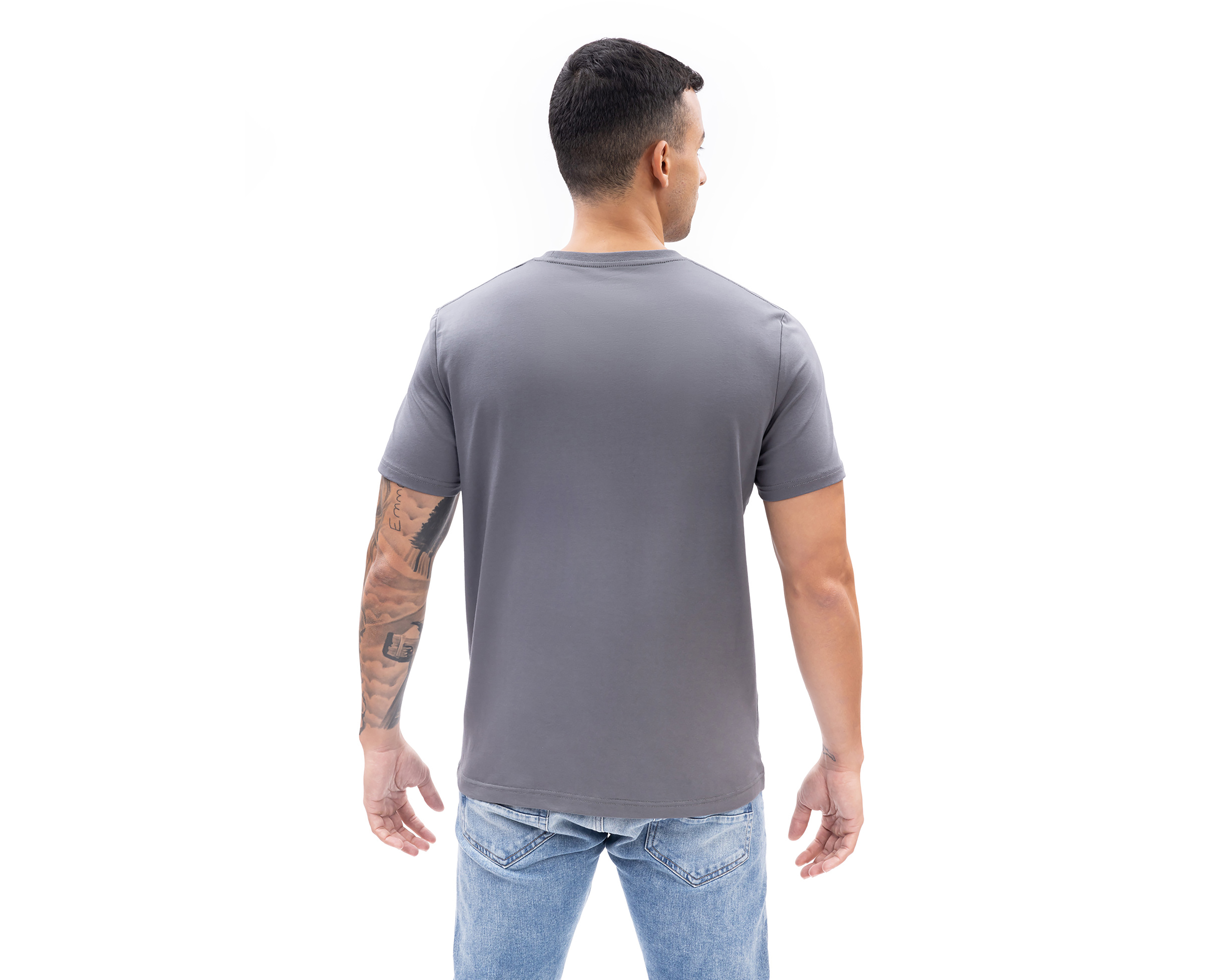 Foto 3 pulgar | Foto 2 | Playera de Cuello Redondo Gris Nautica Jeans Co para Hombre