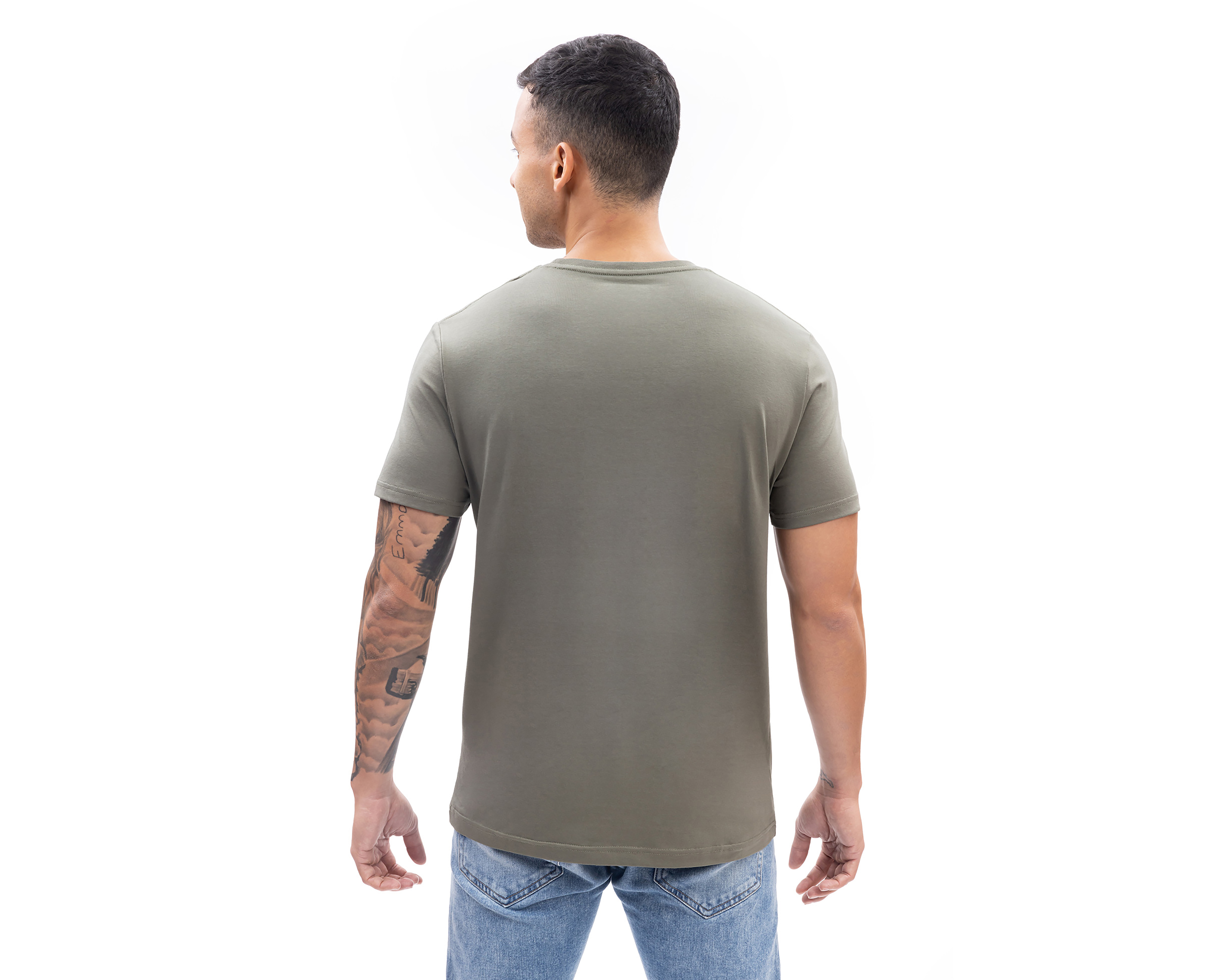 Foto 3 pulgar | Foto 2 | Playera de Cuello Redondo Verde Nautica Jeans Co para Hombre