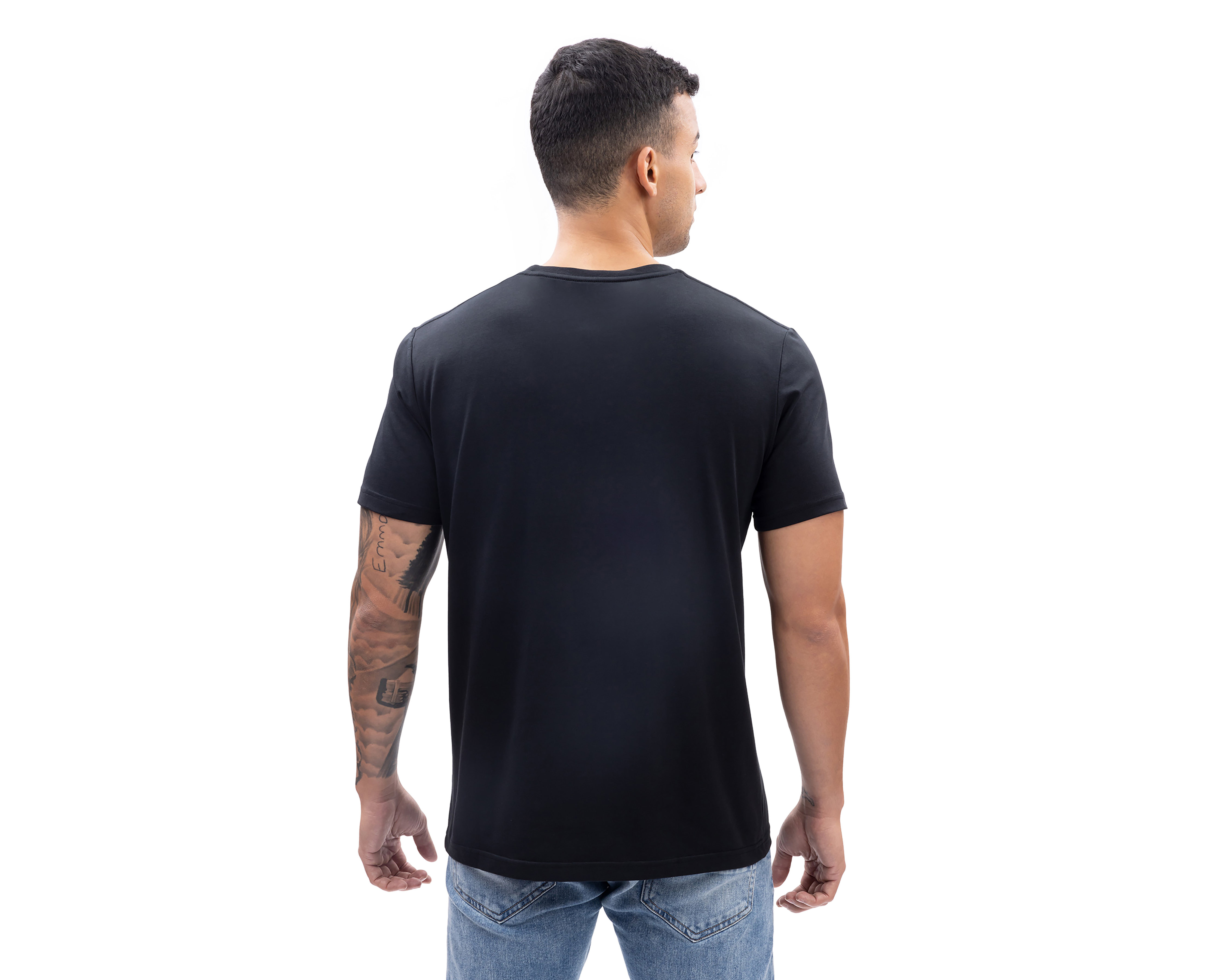 Foto 3 pulgar | Foto 2 | Playera de Cuello Redondo Negra Nautica Jeans Co para Hombre