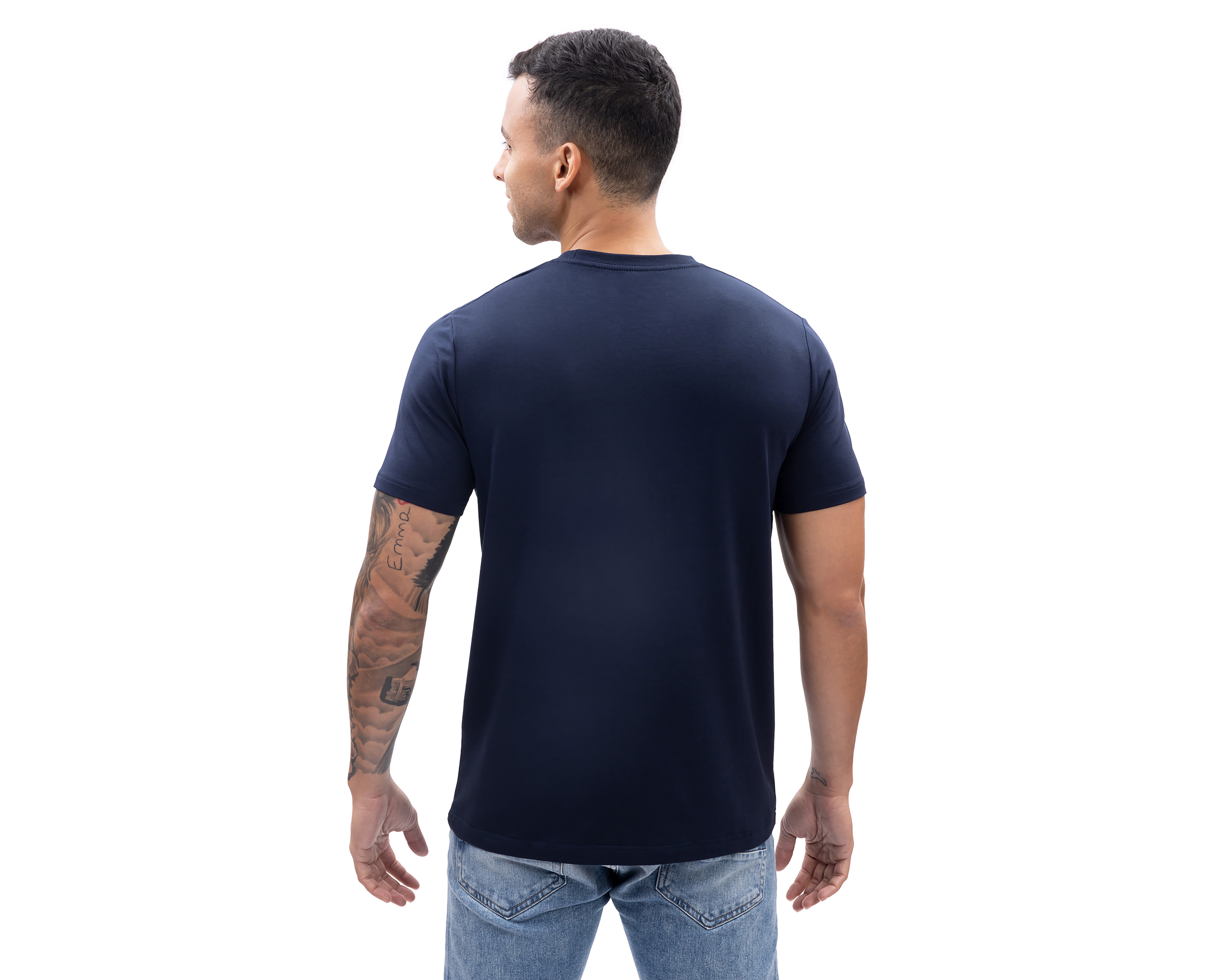 Foto 3 pulgar | Foto 2 | Playera de Cuello Redondo Azul Nautica Jeans Co para Hombre