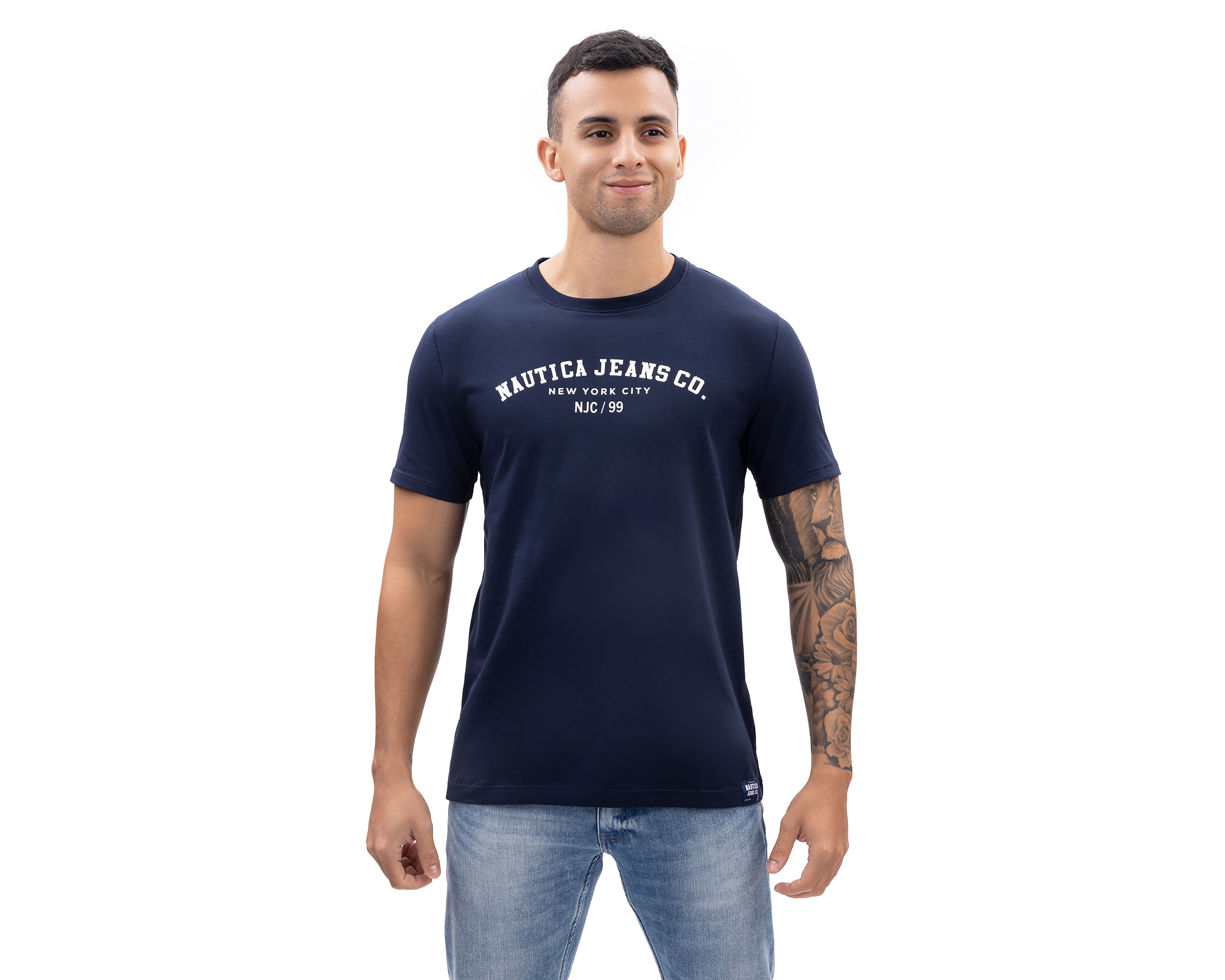 Foto 1 | Foto 1 | Playera de Cuello Redondo Azul Marino Nautica Jeans Co para Hombre