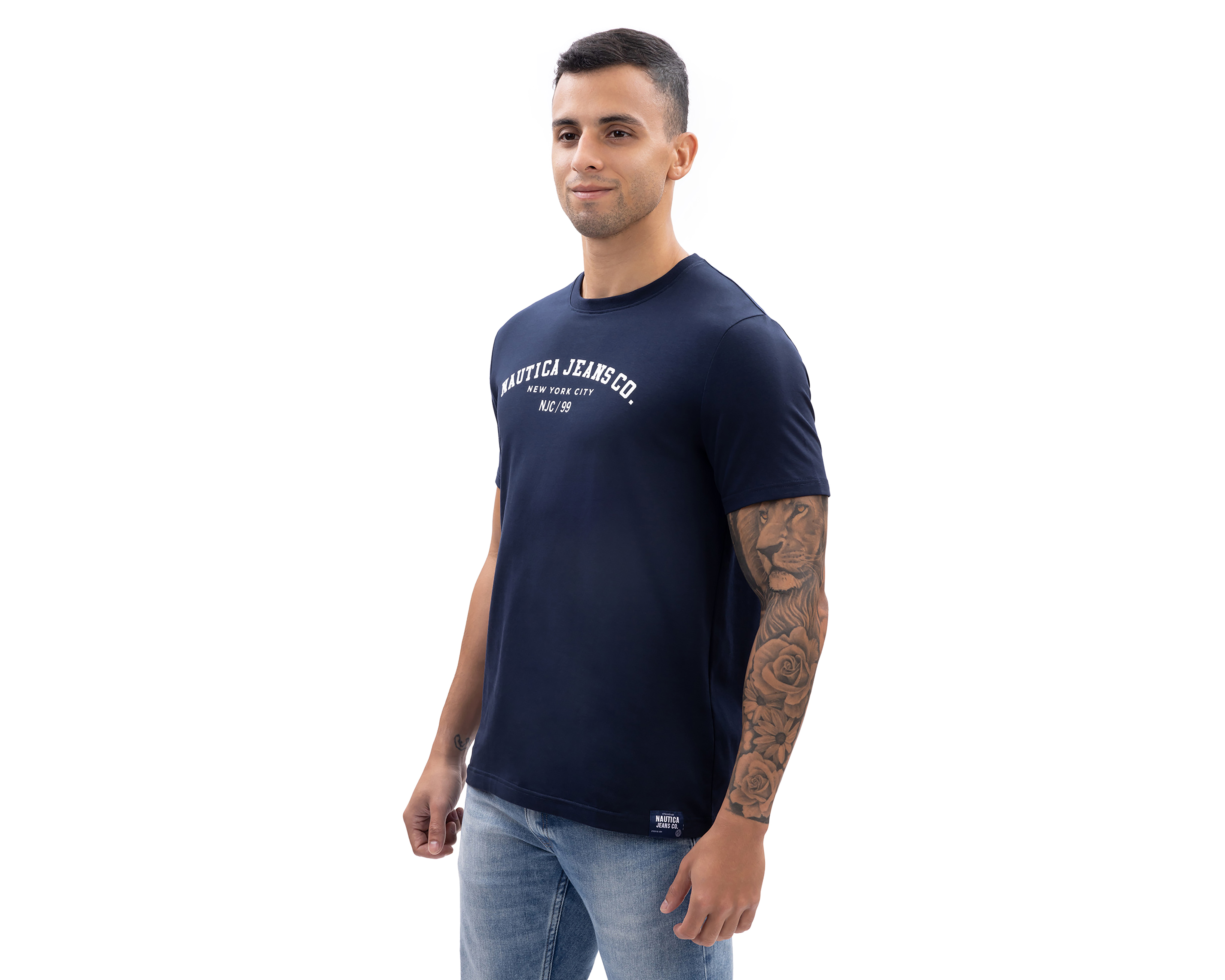 Foto 3 | Foto 3 | Playera de Cuello Redondo Azul Marino Nautica Jeans Co para Hombre