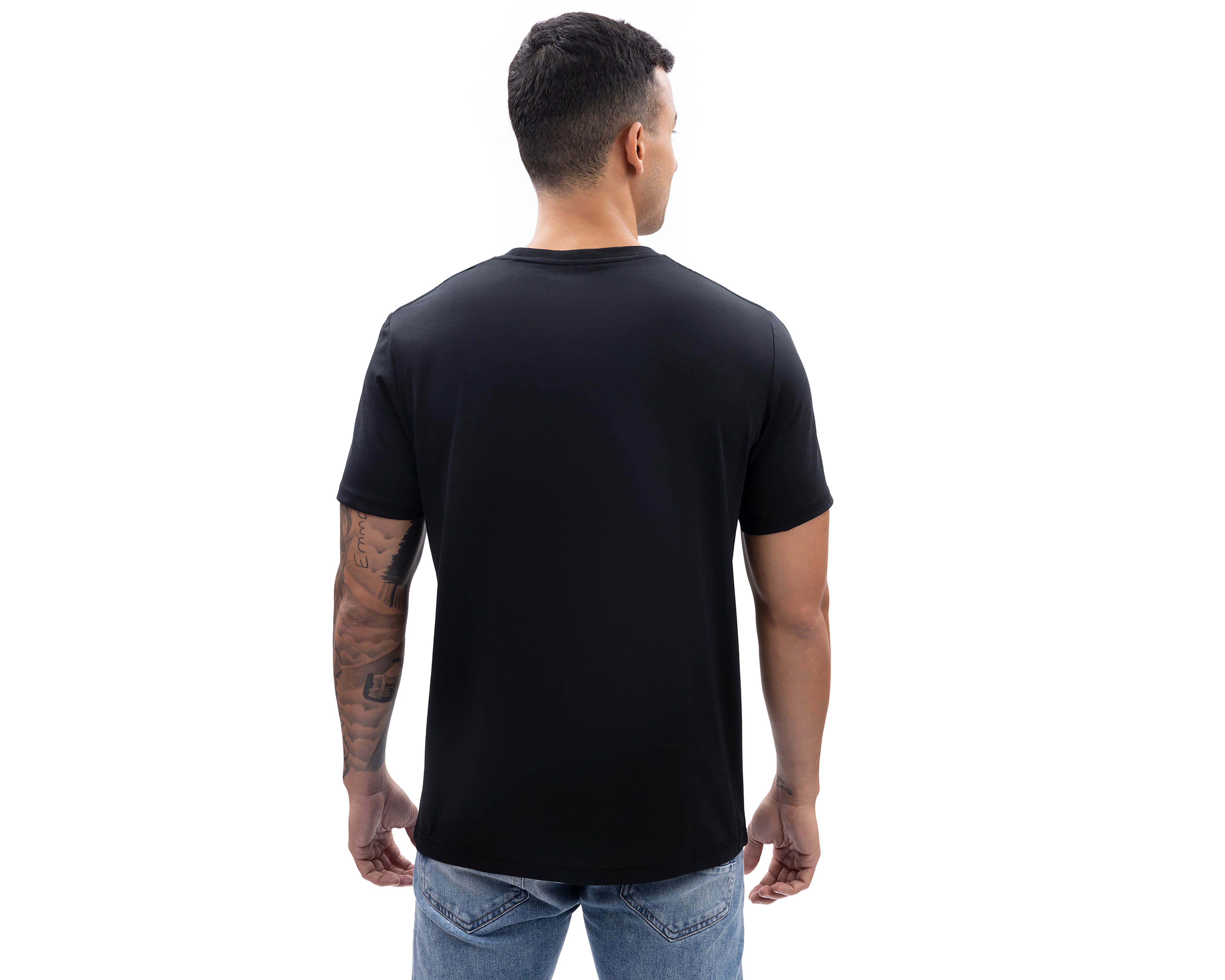 Foto 3 pulgar | Foto 2 | Playera de Cuello Redondo Negra Nautica Jeans Co para Hombre