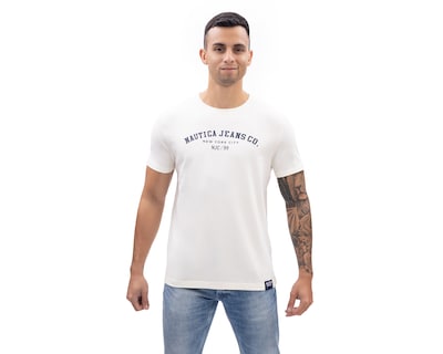 Foto 1 | Foto 1 | Playera de Cuello Redondo Blanca Nautica Jeans Co para Hombre