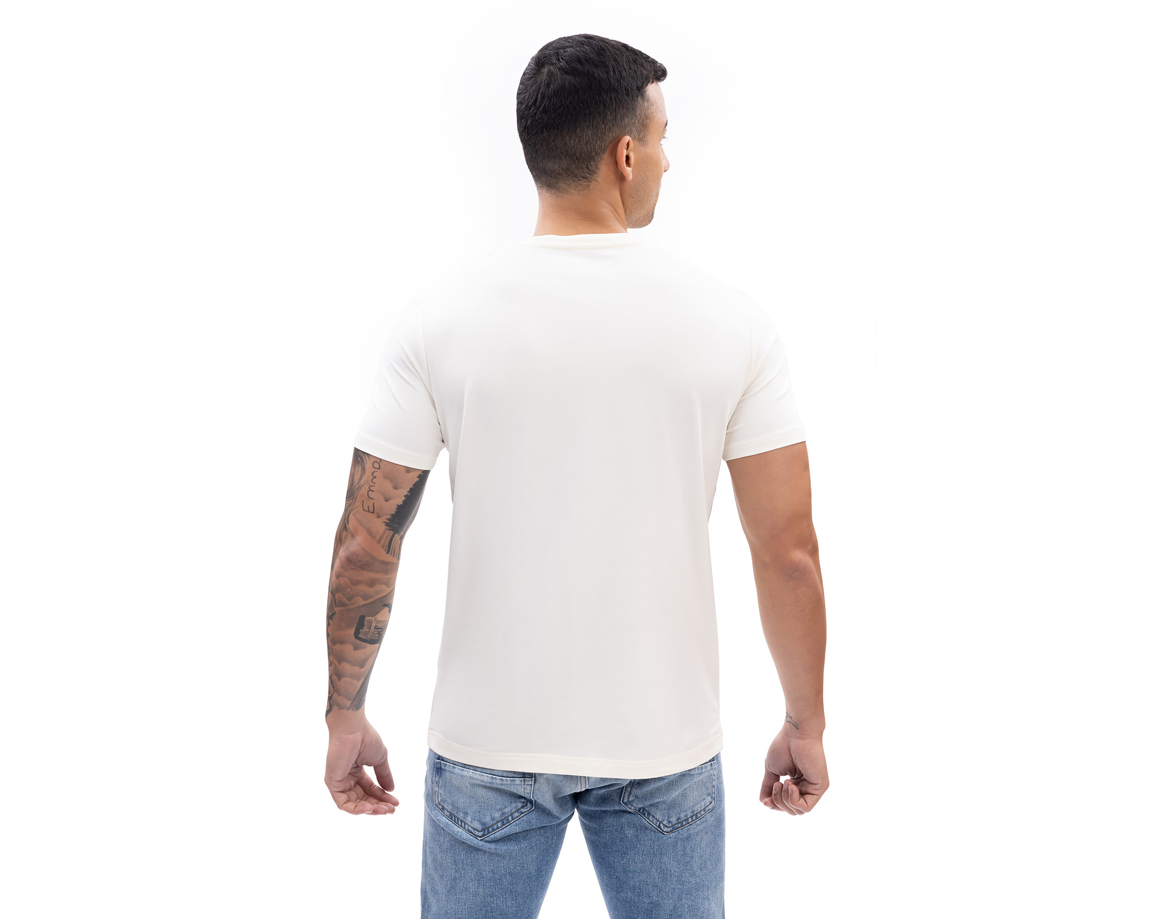 Foto 3 pulgar | Foto 2 | Playera de Cuello Redondo Blanca Nautica Jeans Co para Hombre