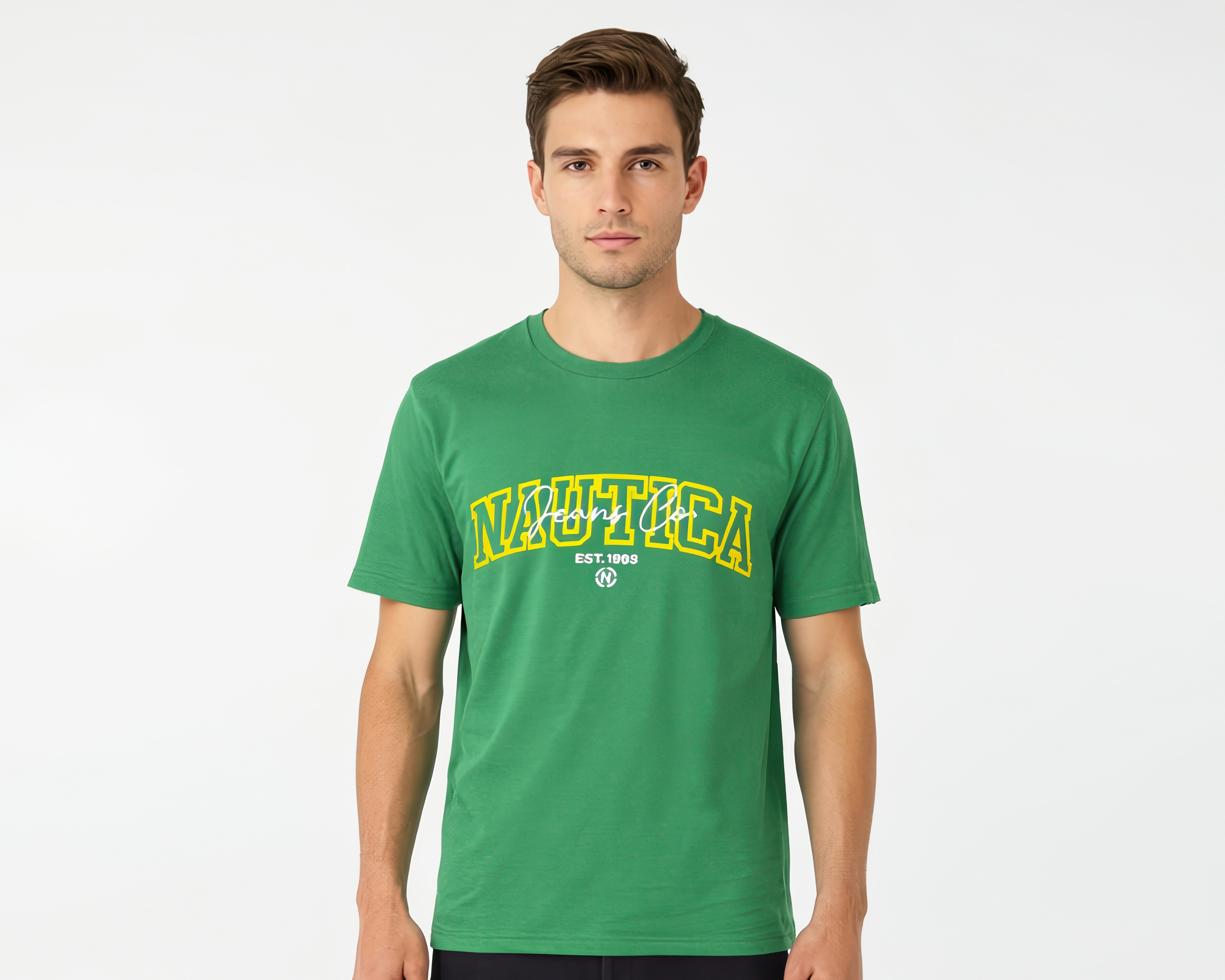 Playera Cuello Redondo Verde Nautica Jeans Co para Hombre