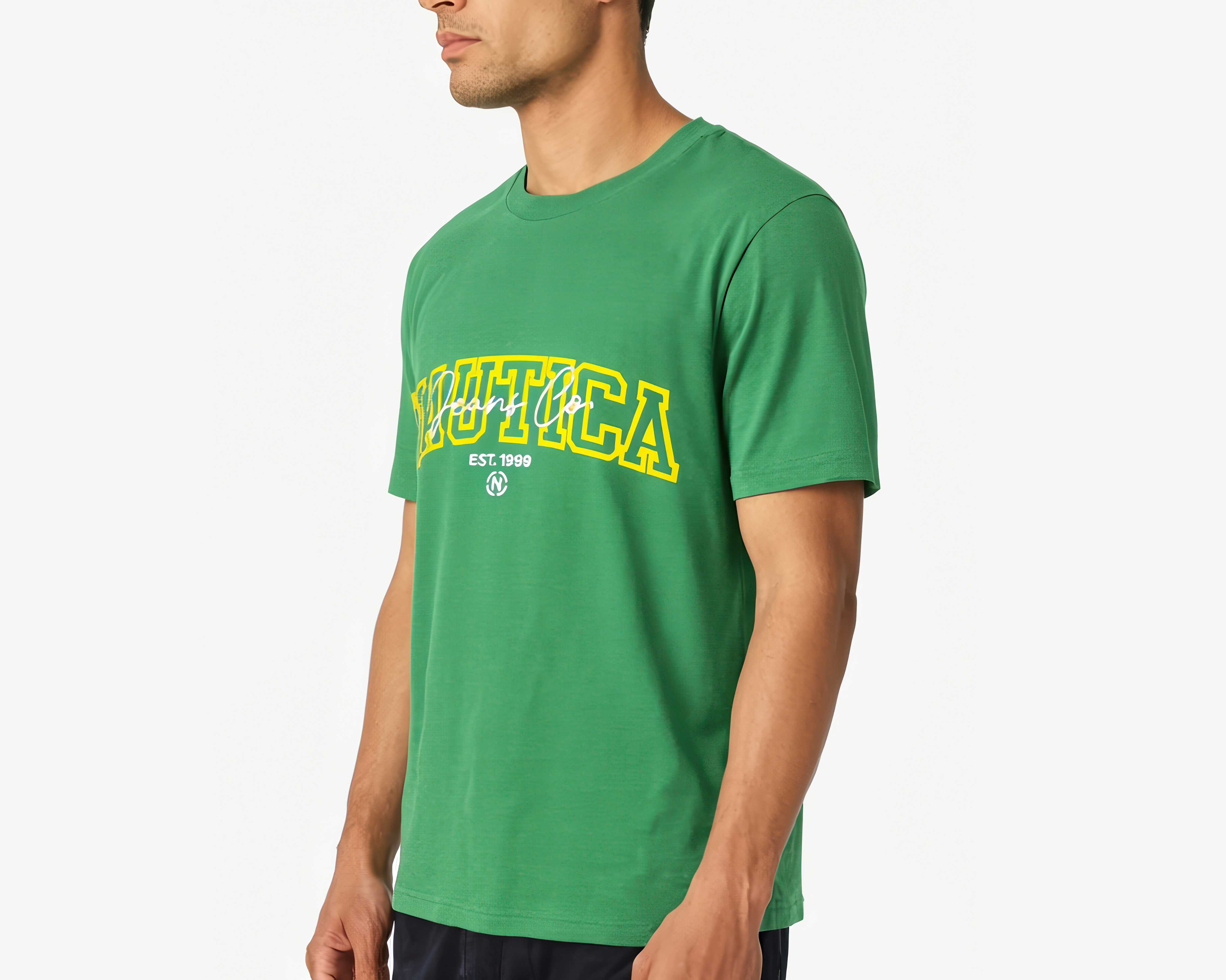 Foto 4 pulgar | Foto 3 | Playera Cuello Redondo Verde Nautica Jeans Co para Hombre