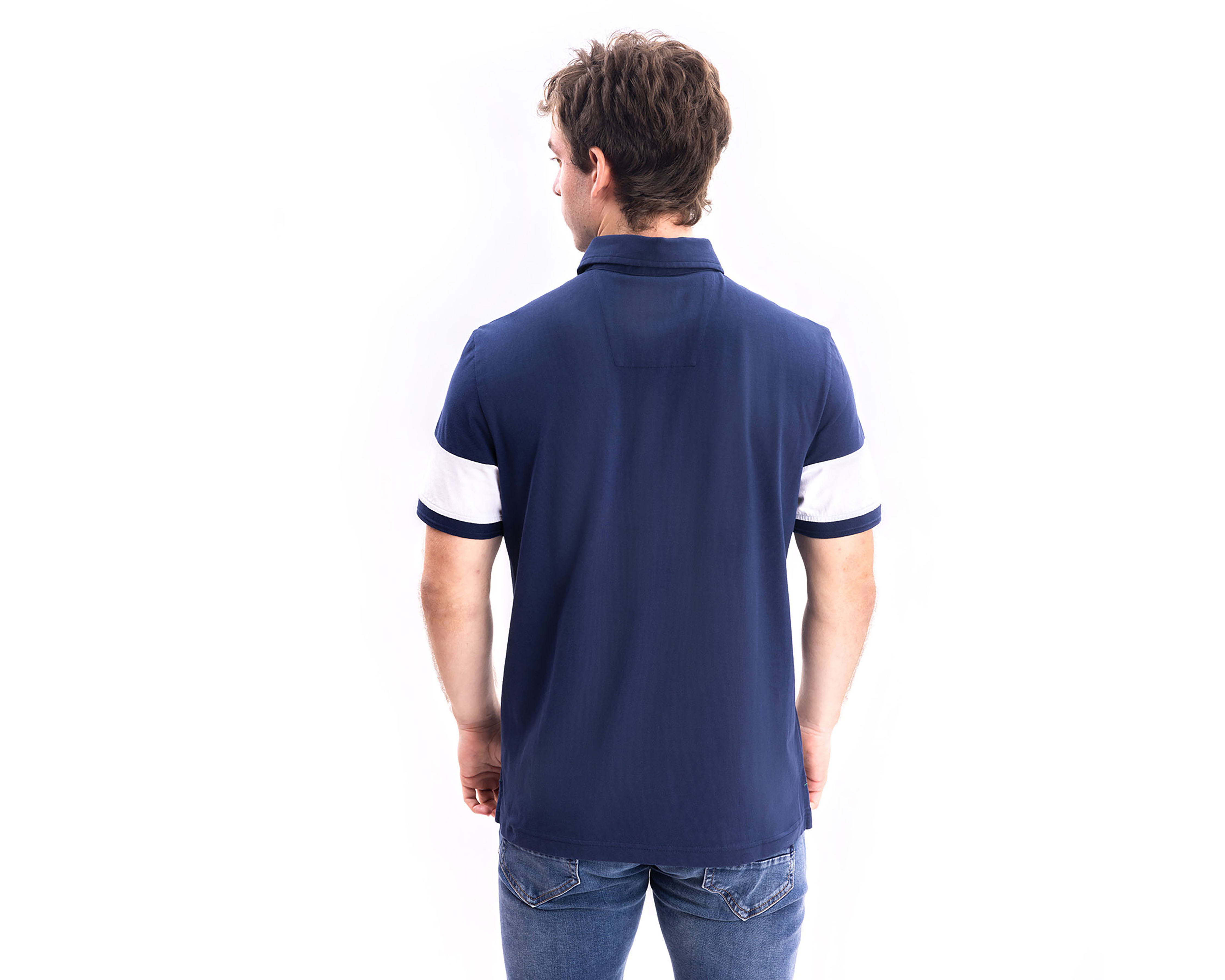 Foto 3 pulgar | Foto 2 | Playera Polo Nautica Jeans Co Manga Corta Azul Marino para Hombre