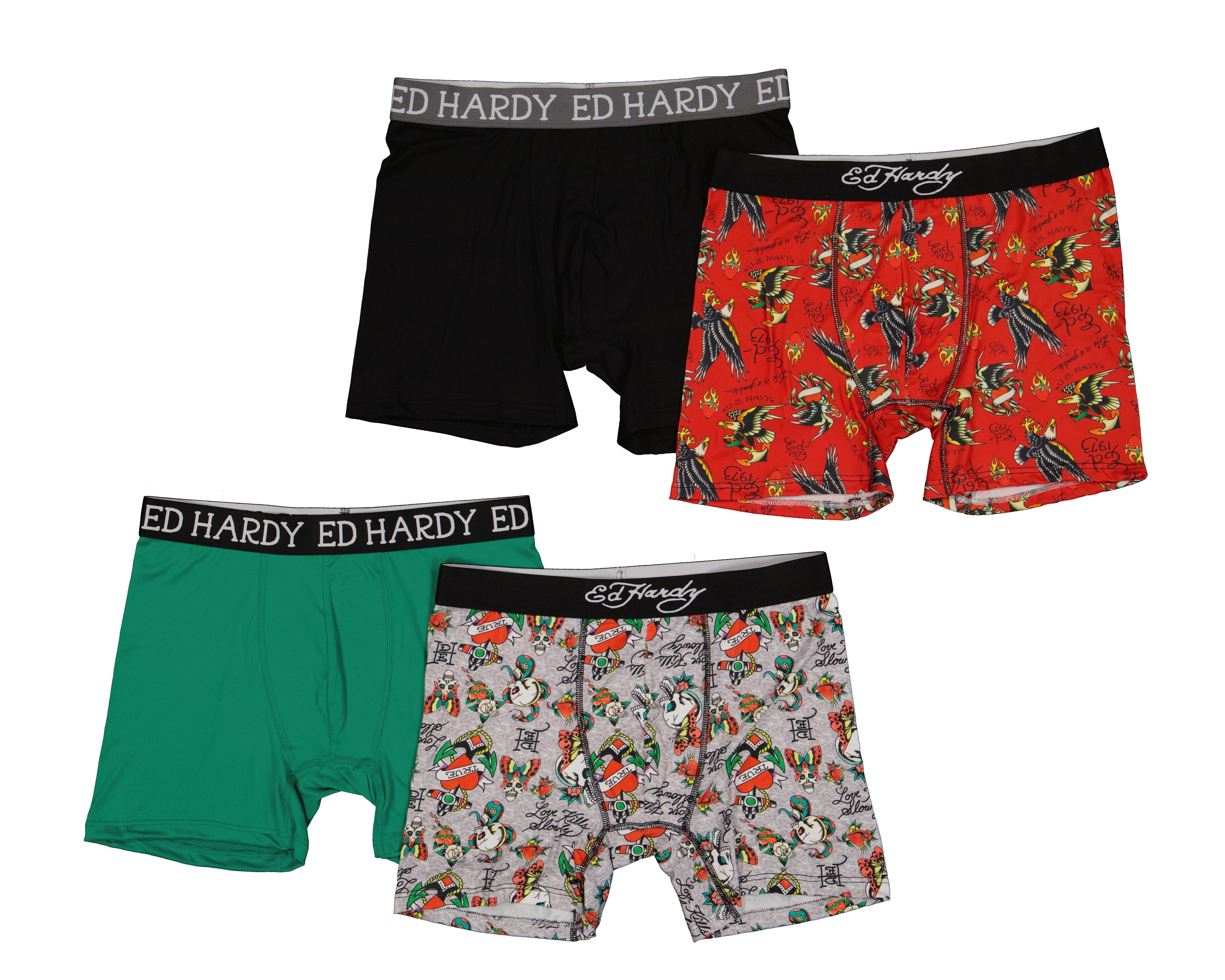 Foto 1 | Foto 1 | Bóxer Largo Ed Hardy para Hombre 4 Piezas