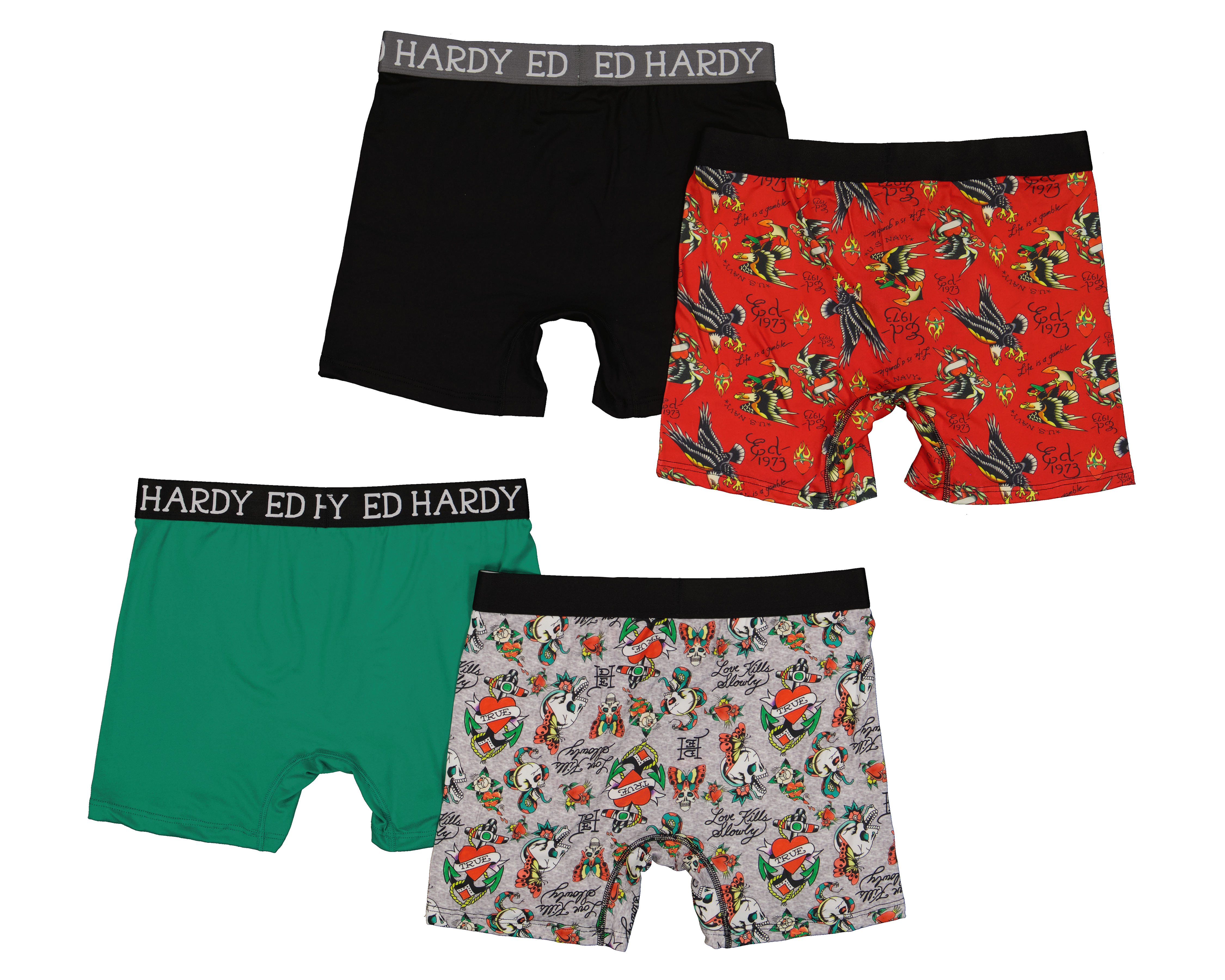 Foto 2 | Foto 2 | Bóxer Largo Ed Hardy para Hombre 4 Piezas