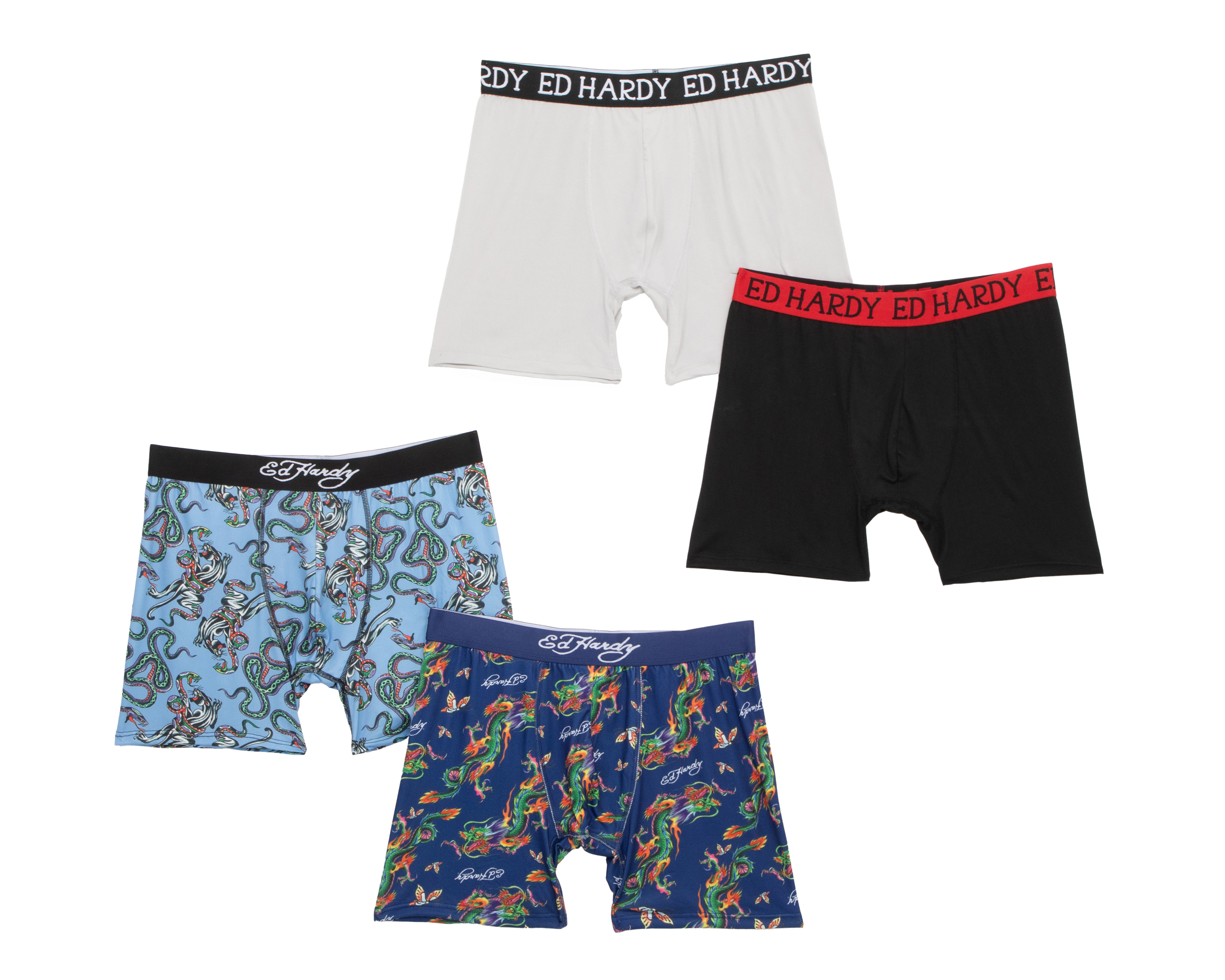 Bóxer Largo Ed Hardy para Hombre 4 Piezas