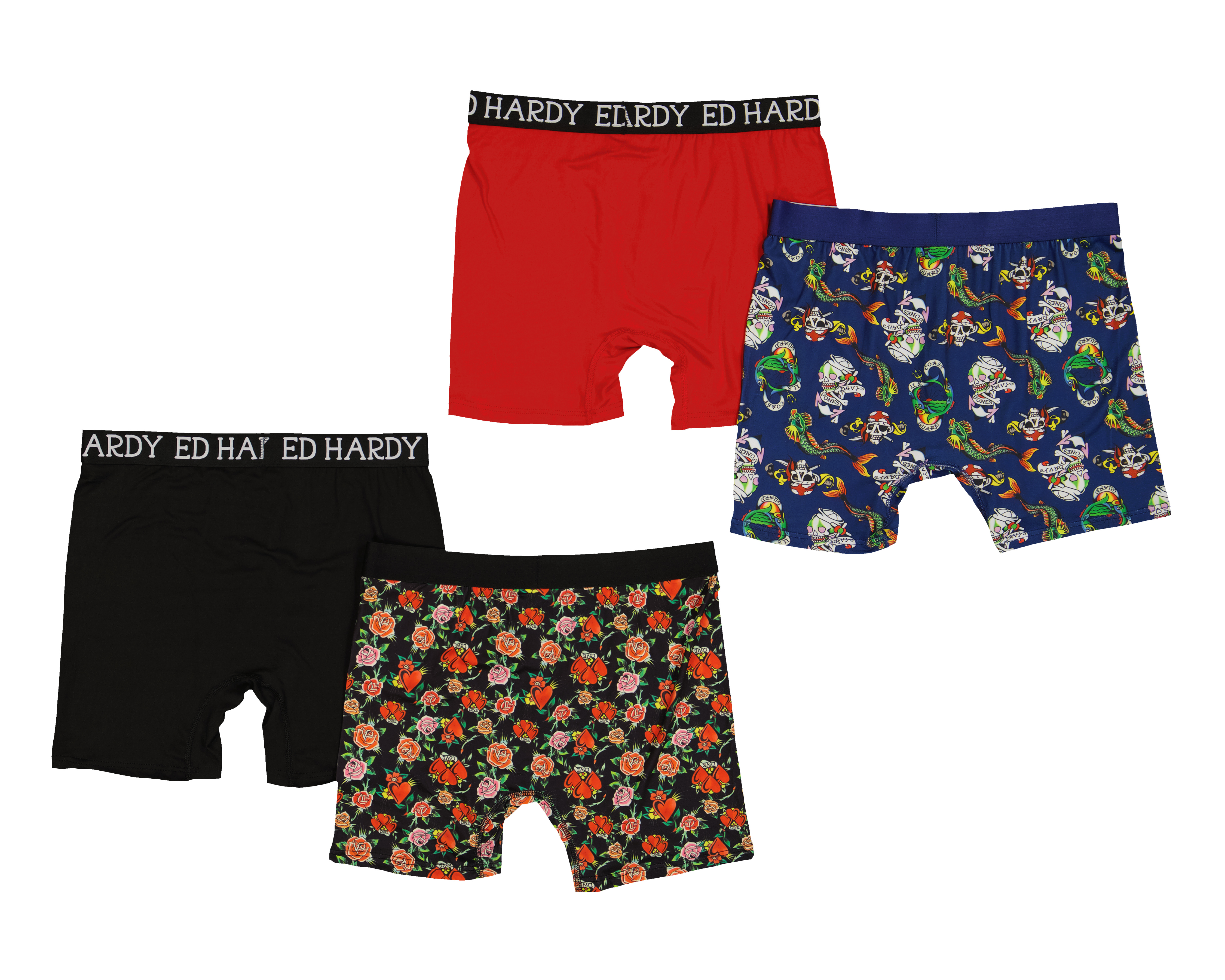 Foto 2 | Foto 2 | Bóxer Largo Ed Hardy para Hombre 4 Piezas