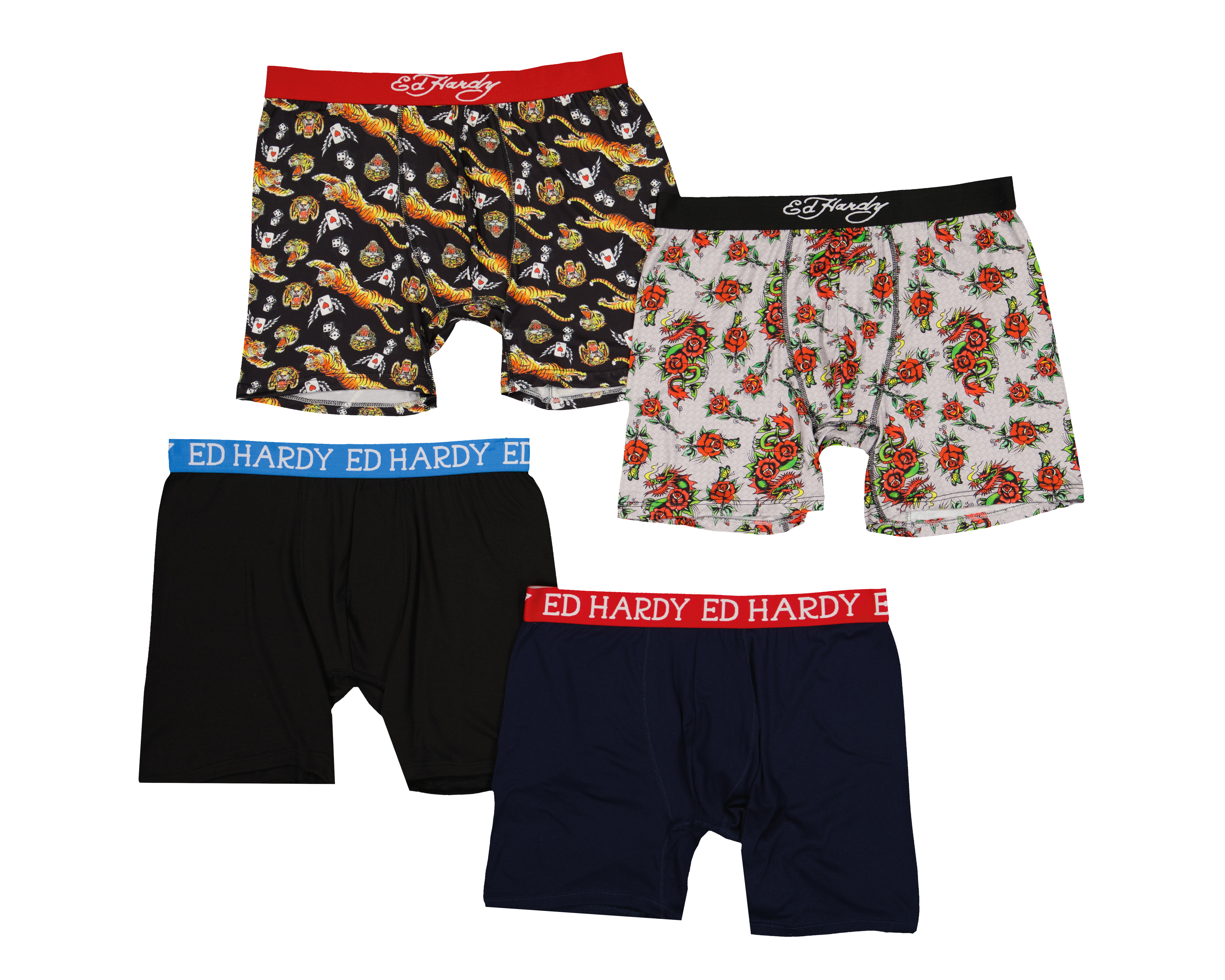Bóxer Largo Ed Hardy para Hombre 4 Piezas