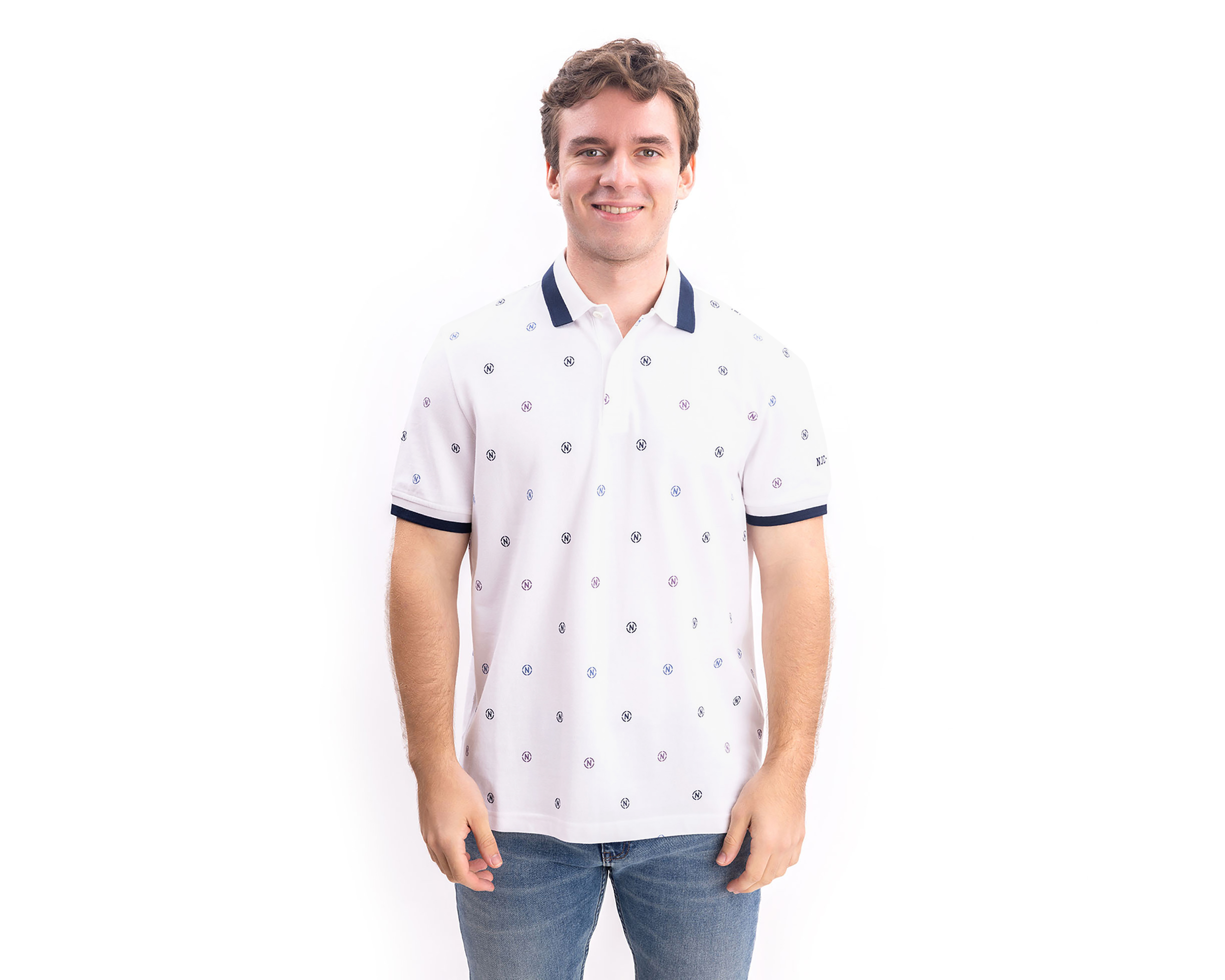 Foto 2 pulgar | Foto 1 | Playera Polo Nautica Jeans Co Blanca para Hombre