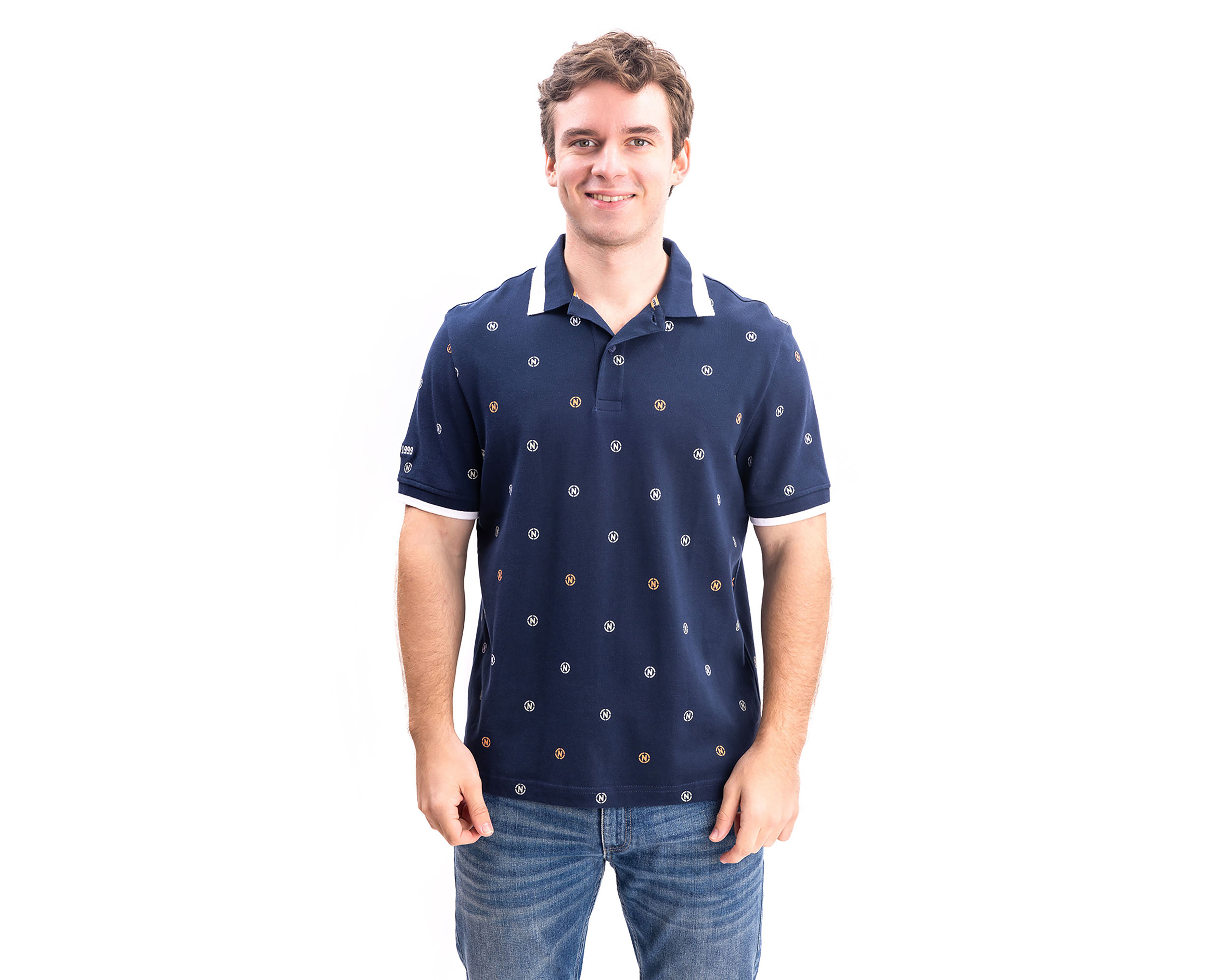 Foto 2 pulgar | Foto 1 | Playera Polo Nautica Jeans Co Azul para Hombre