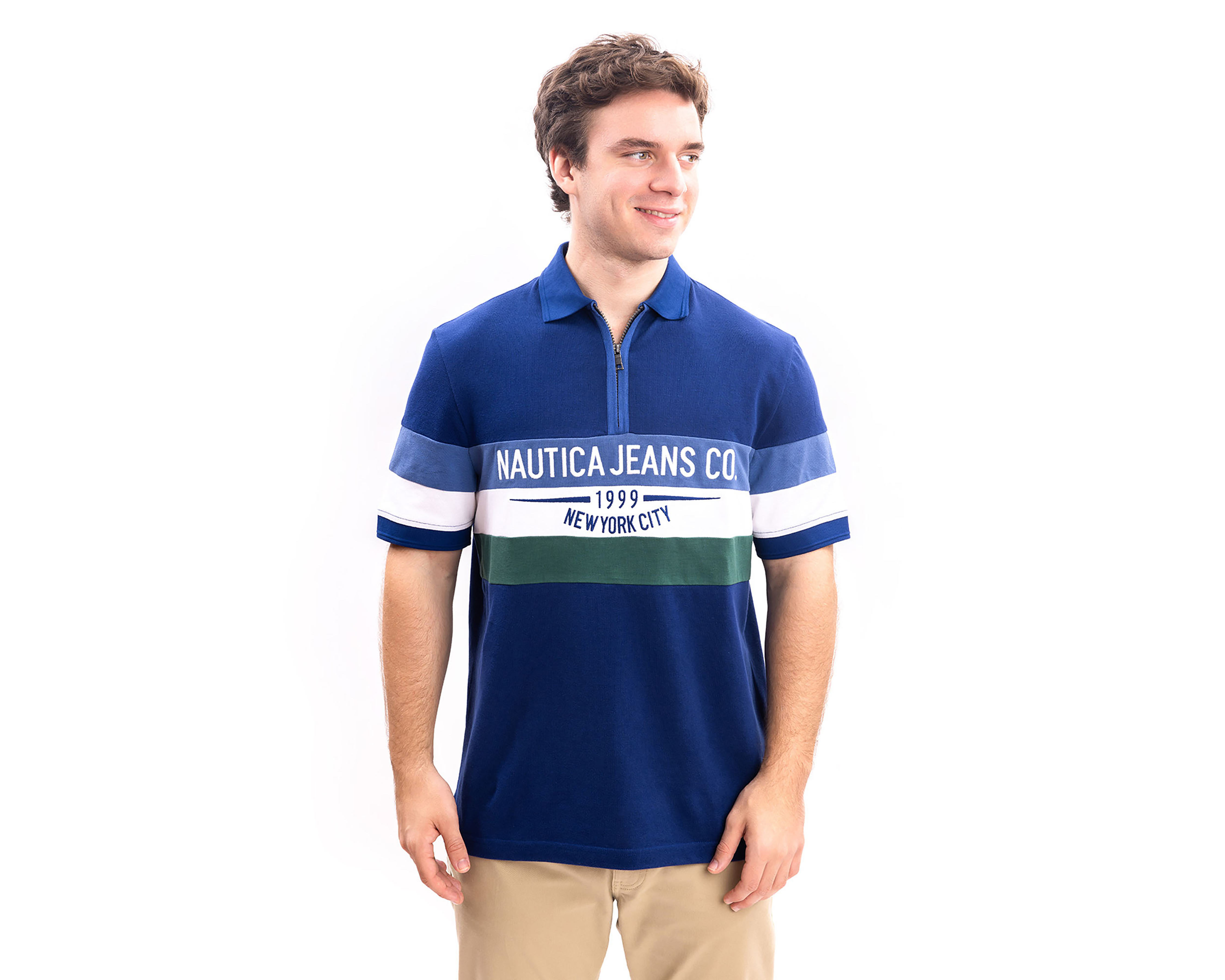 Foto 2 pulgar | Foto 1 | Playera Polo Nautica Jeans Co Azul para Hombre